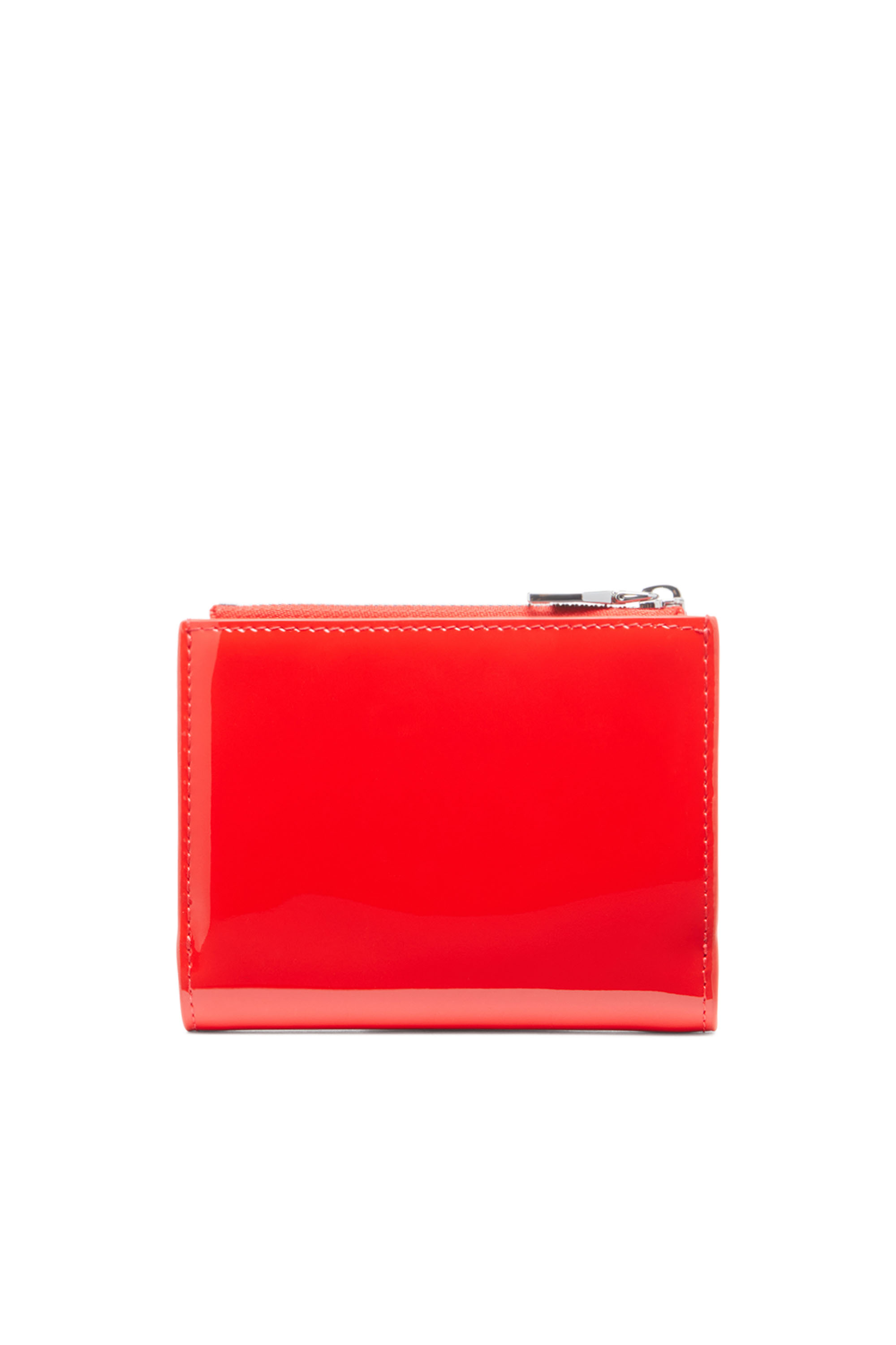 Diesel - PLAY BI-FOLD ZIP II, Damen Kleines Portemonnaie aus glänzendem Leder in Rot - Image 2