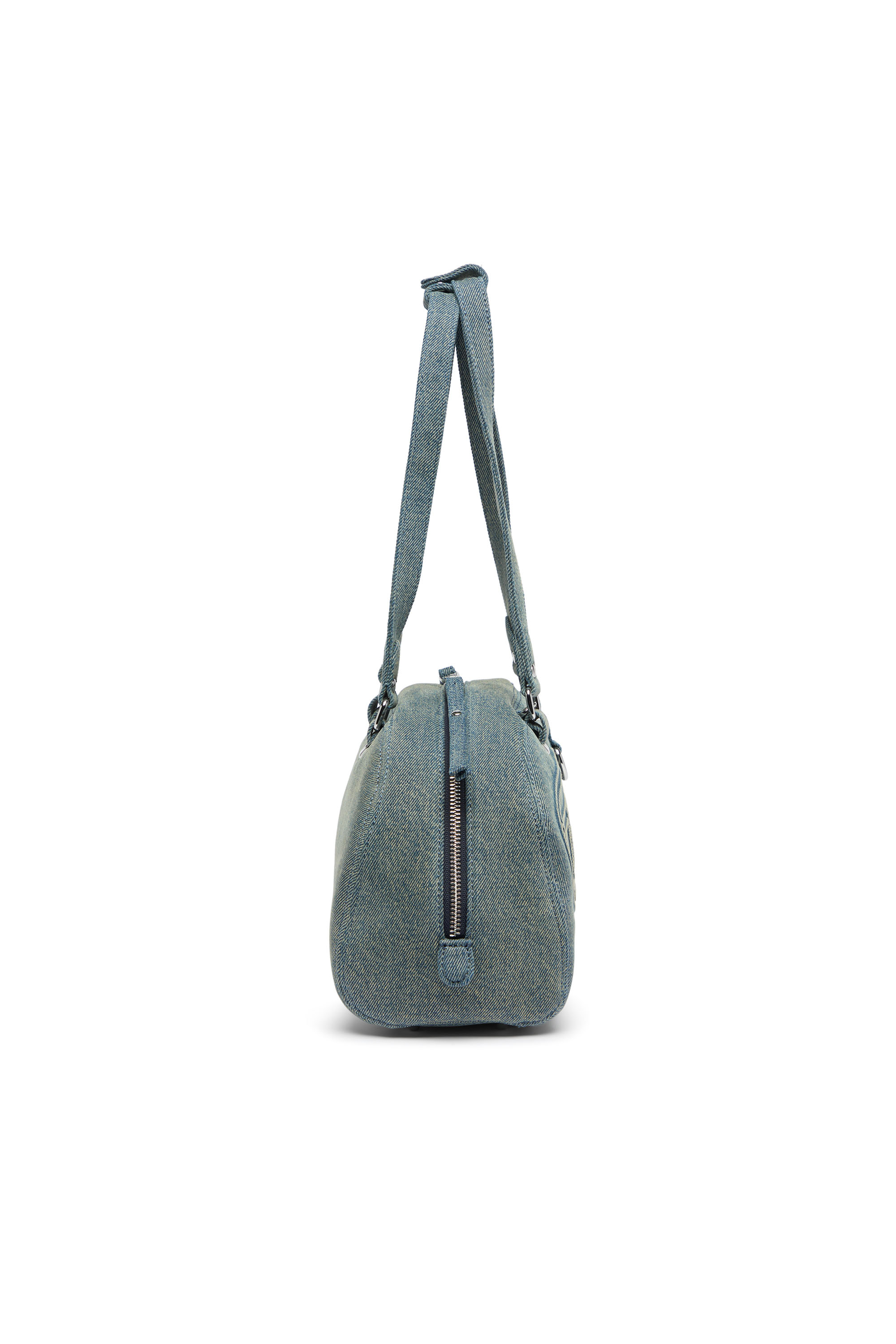 Diesel - 1DR DOME SOFT SHOULDER, 1DR Dome-Borsa a spalla in denim con logo Oval D Unisex in Blu - 5