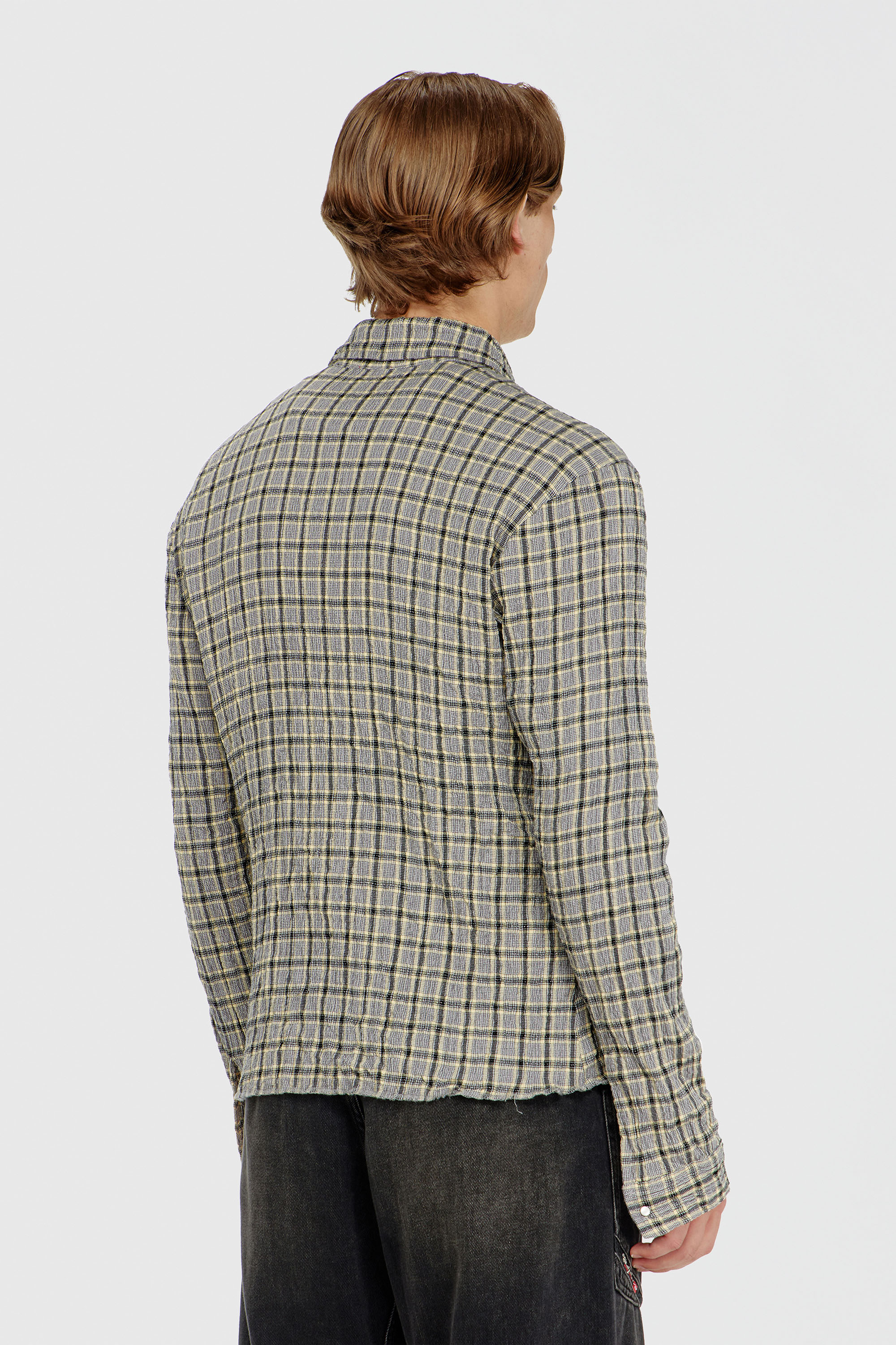 Diesel - S-SEERK, Chemise &agrave; carreaux effet seersucker Homme in Polychrome - 4