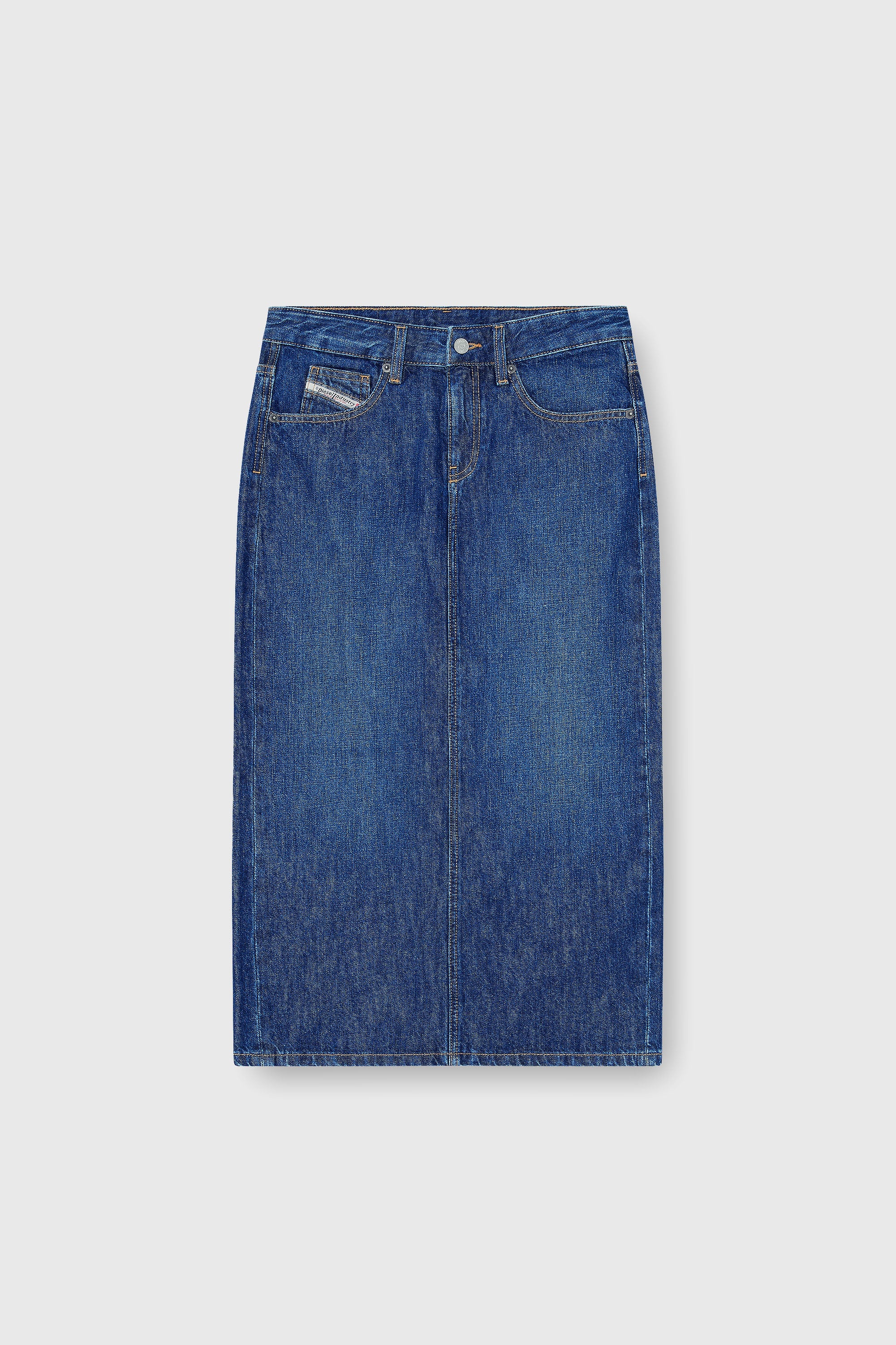 Diesel - DE-SKYE-D, Damen Denim-Midirock in Mittelblau - 2