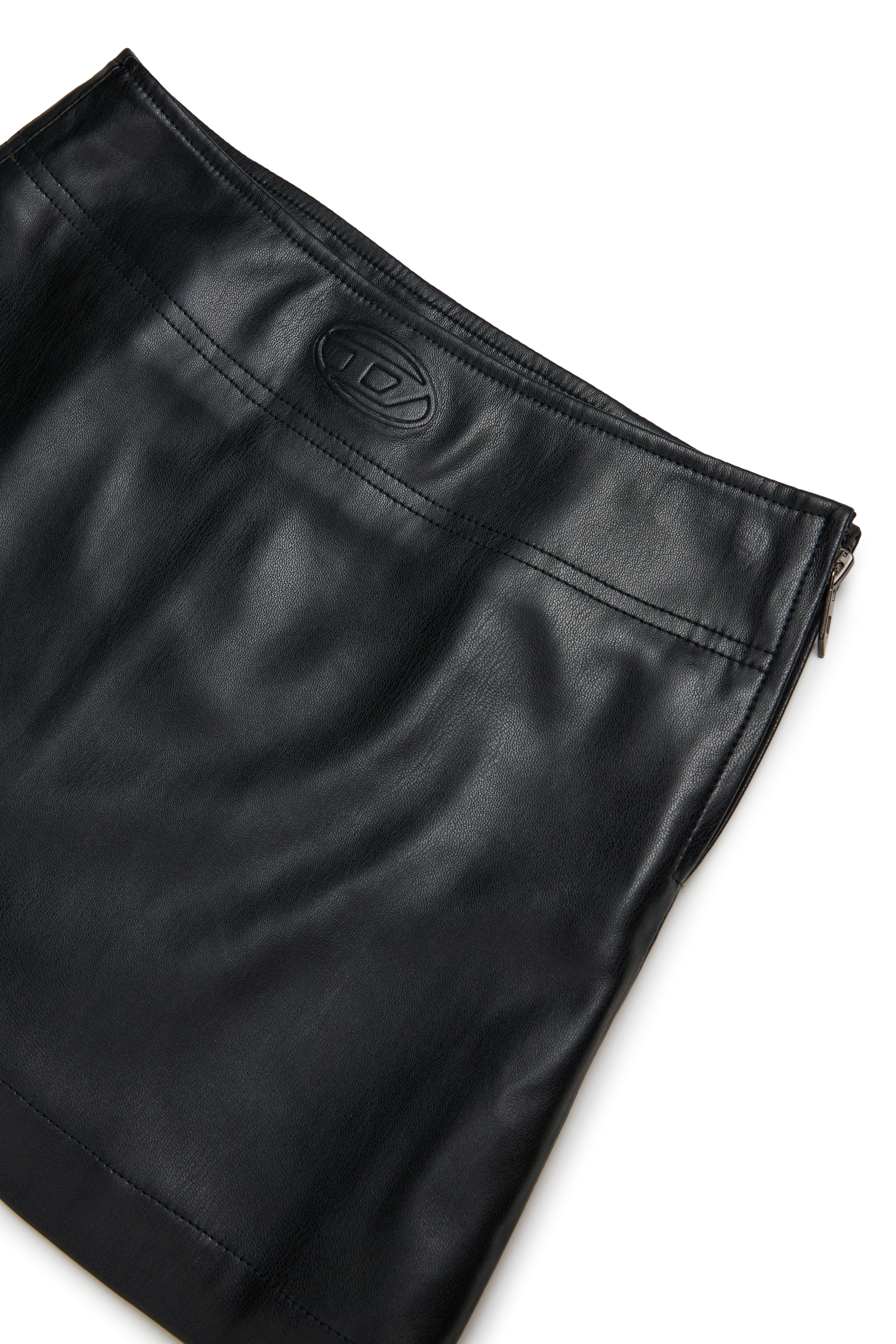 Diesel - GLEPPY, Woman's Mini skirt with embossed logo in Black - 3