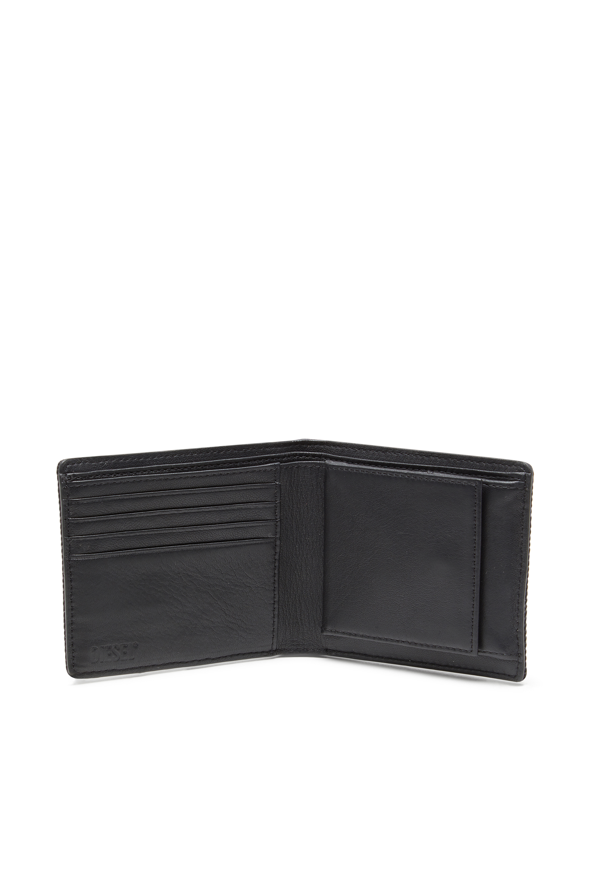Diesel - MULTI-PKTS BI FOLD COIN S 3D, Herren Denim-Geldbörse mit Logo in Schwarz - 3