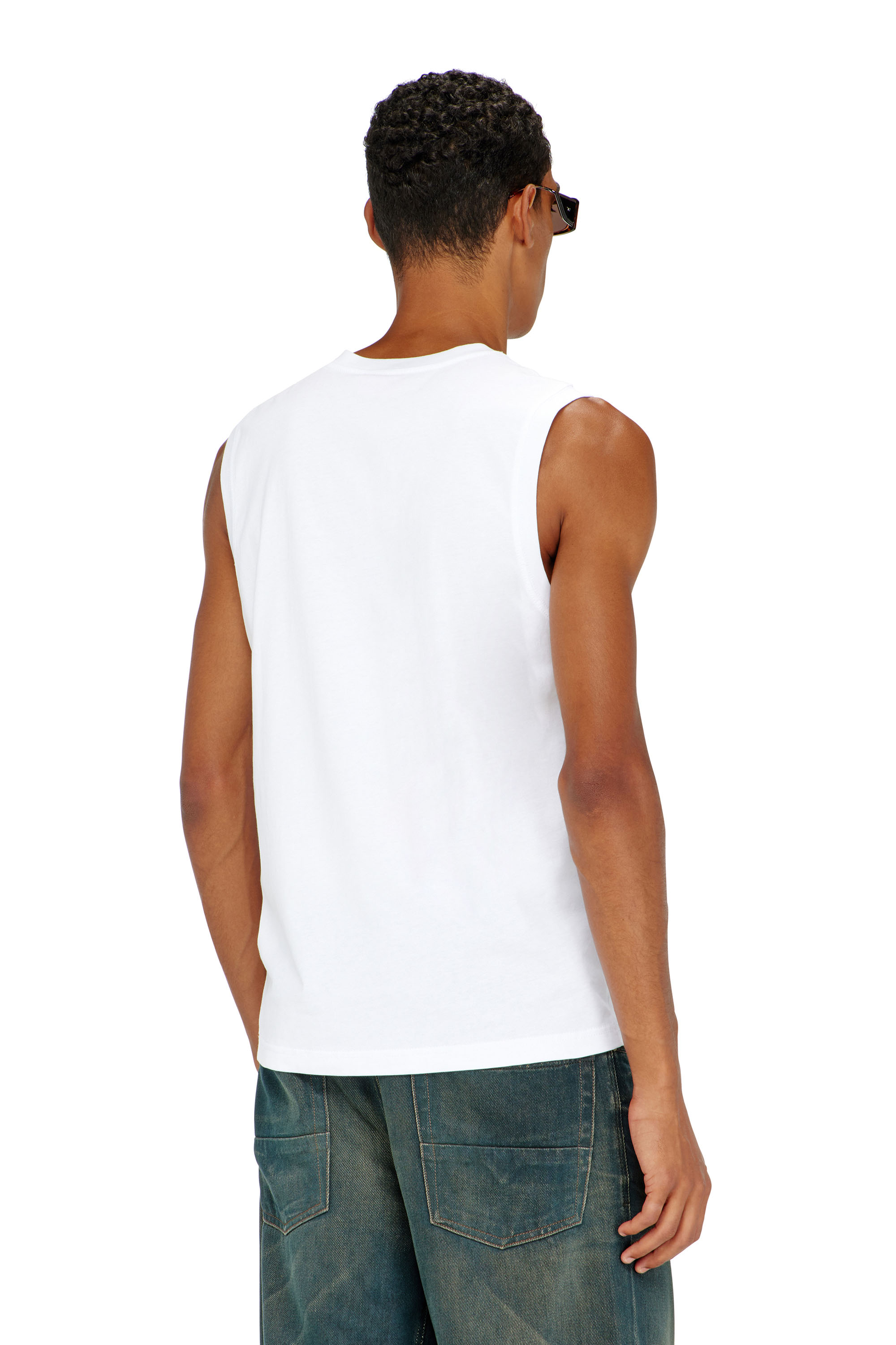 Diesel - T-ISCO-DIV, Herren Tanktop mit Logo-Print vorn in Wei&szlig; - 4