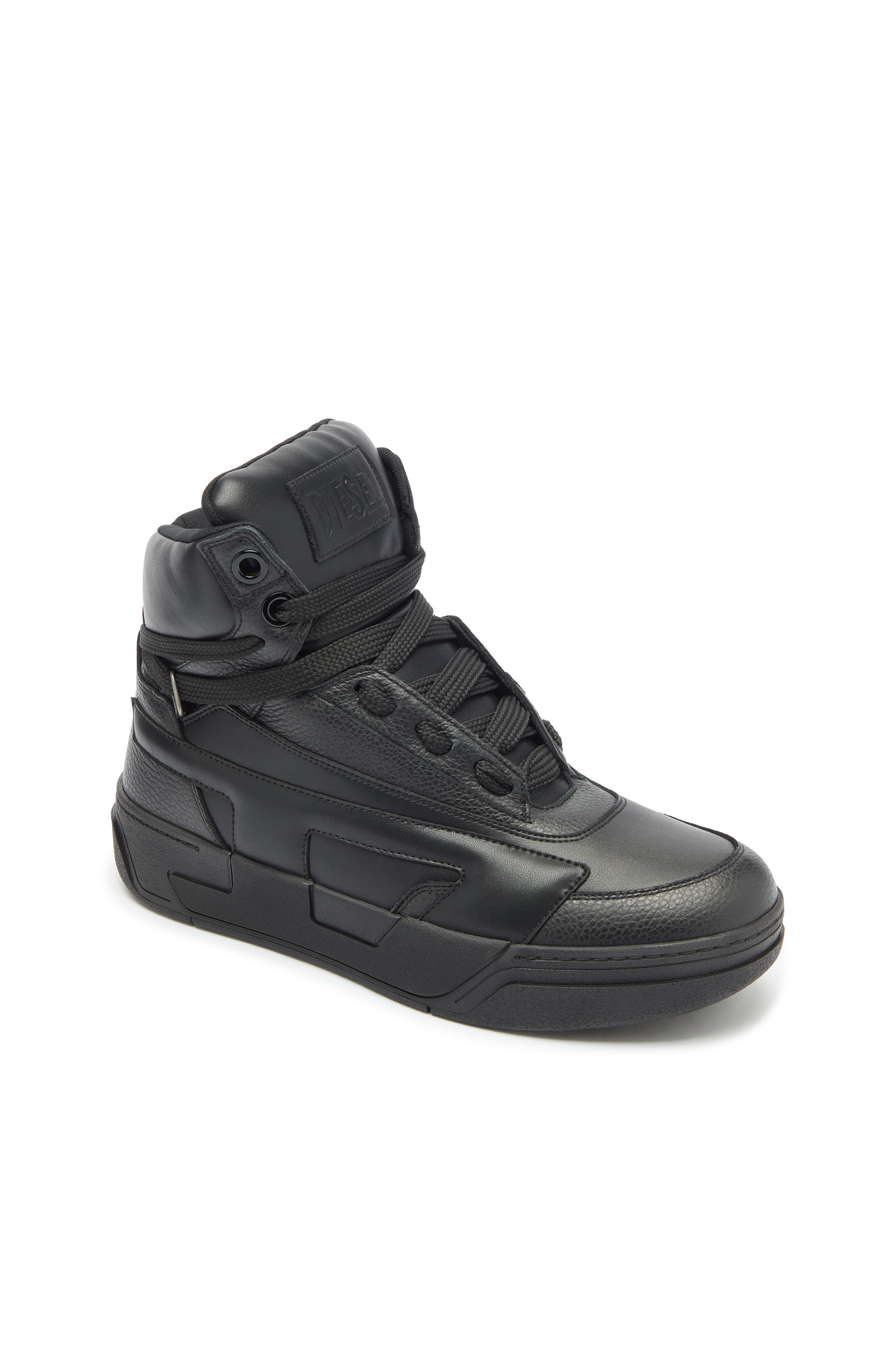 Diesel - S-D-OLLIE MID, Herren S-D-Ollie - High-Top-Sneaker aus Leder mit D-Logo in Schwarz - 6