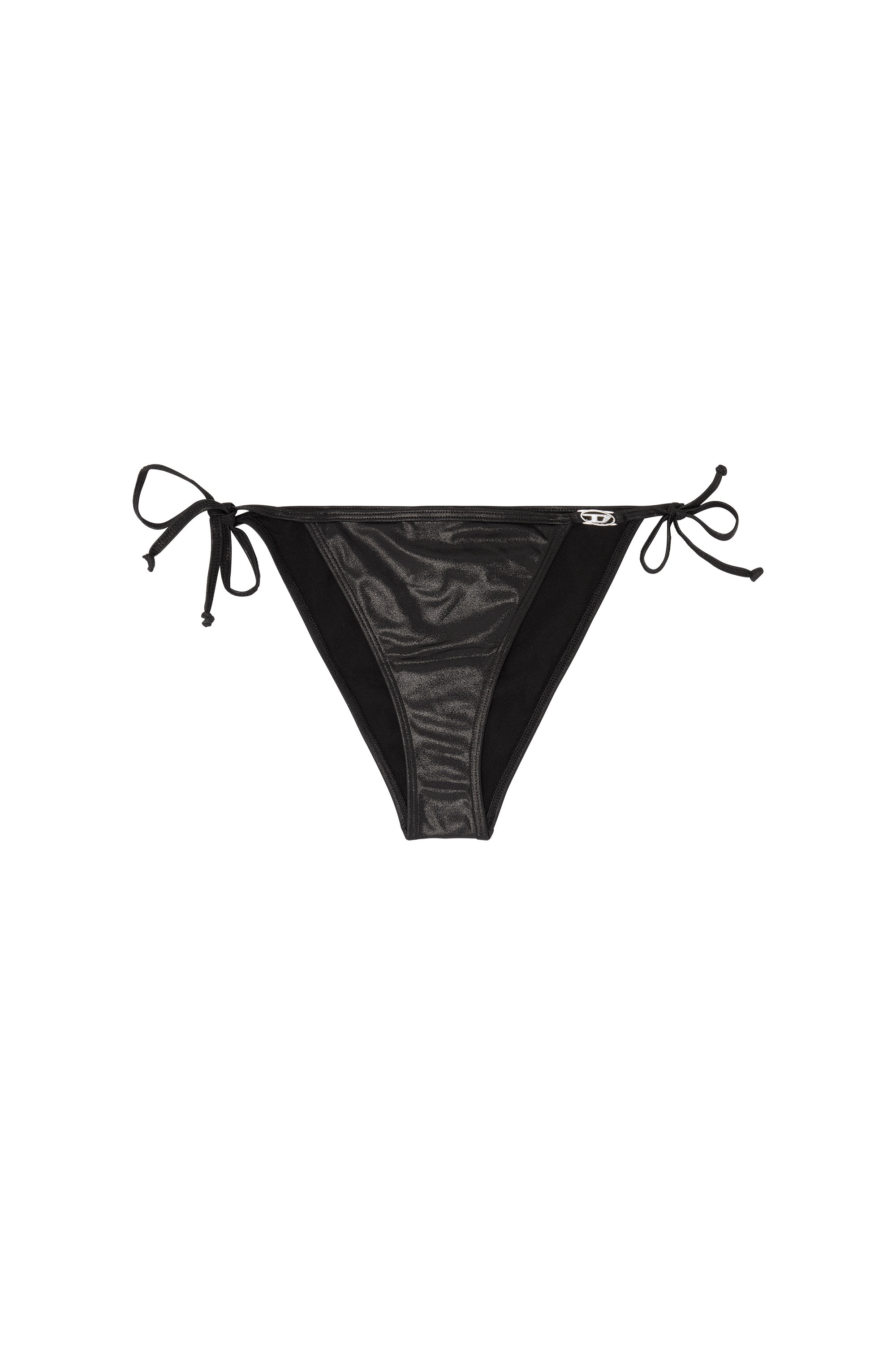 Diesel - BRIGITTES-DNM, Damen Seitlich gebundene Bikinihose aus schimmerndem Stoff in null - 4
