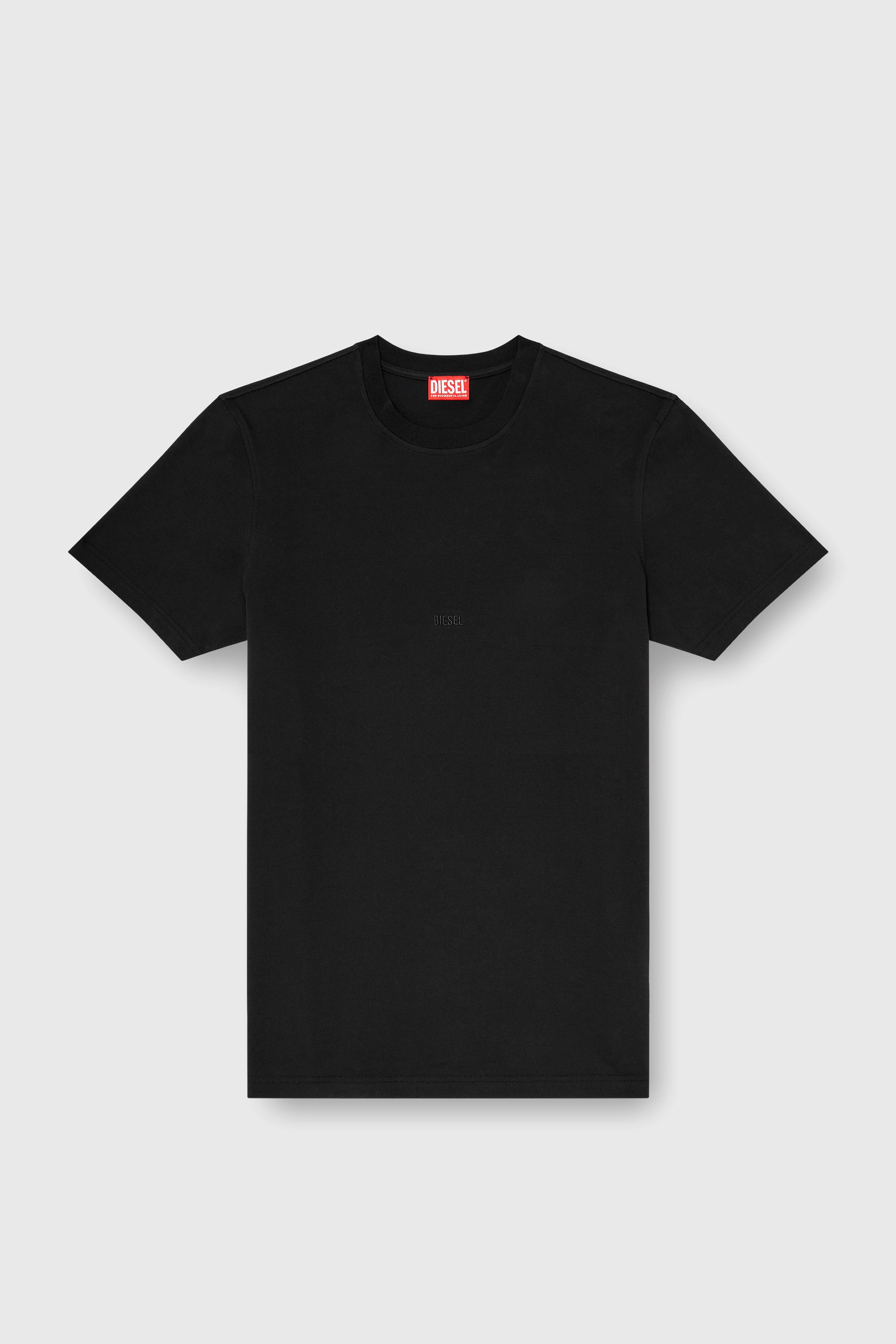 Diesel - T-ADJUST-AA2, Herren T-Shirt aus Baumwoll-Interlock mit Logo-Stickerei in Schwarz - 2