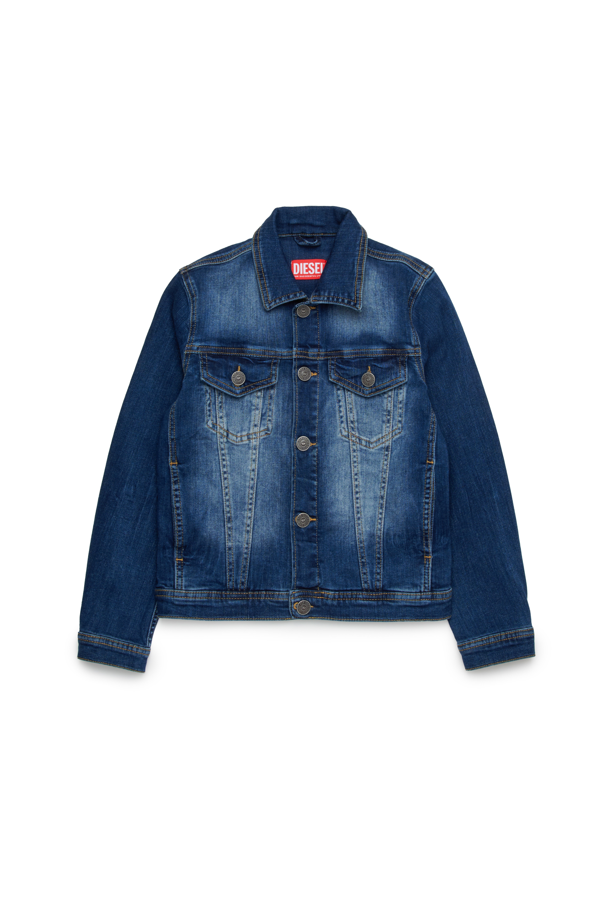 Diesel - JNHILL, Veste trucker en denim effet déchiré-réparé Homme in Bleu - 1