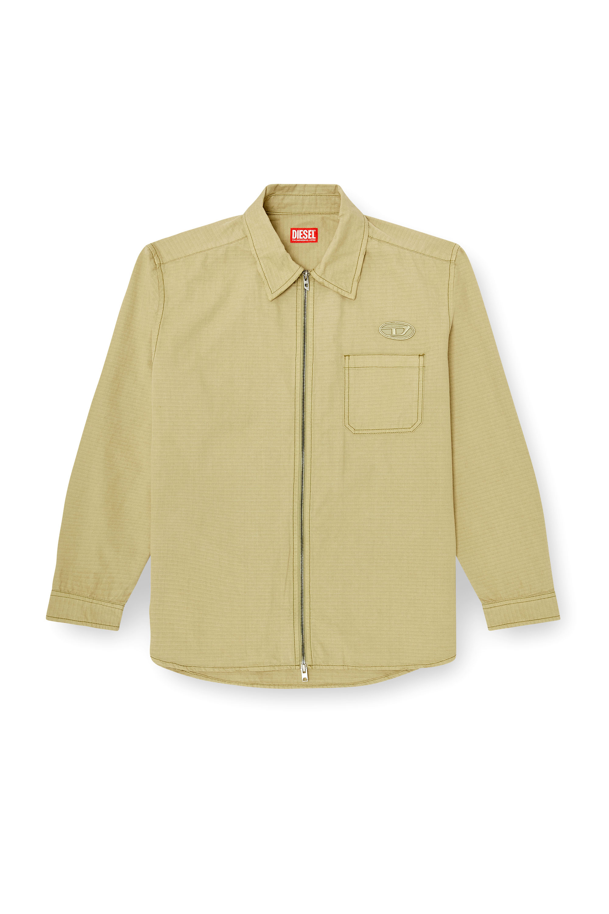 Diesel - S-ALIAS-ZIP, Camicia in ripstop con chiusura a zip Uomo in ToBeDefined - 3