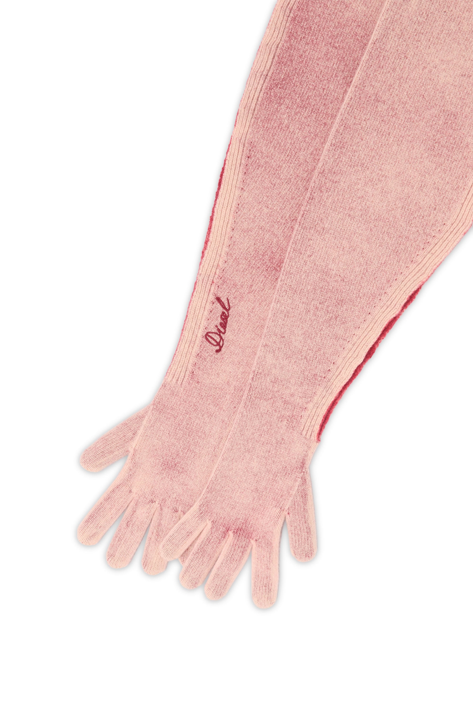 Diesel - K-EVIN, Guanto-sciarpa ibrido in lana bicolore Unisex in Rosa - 2