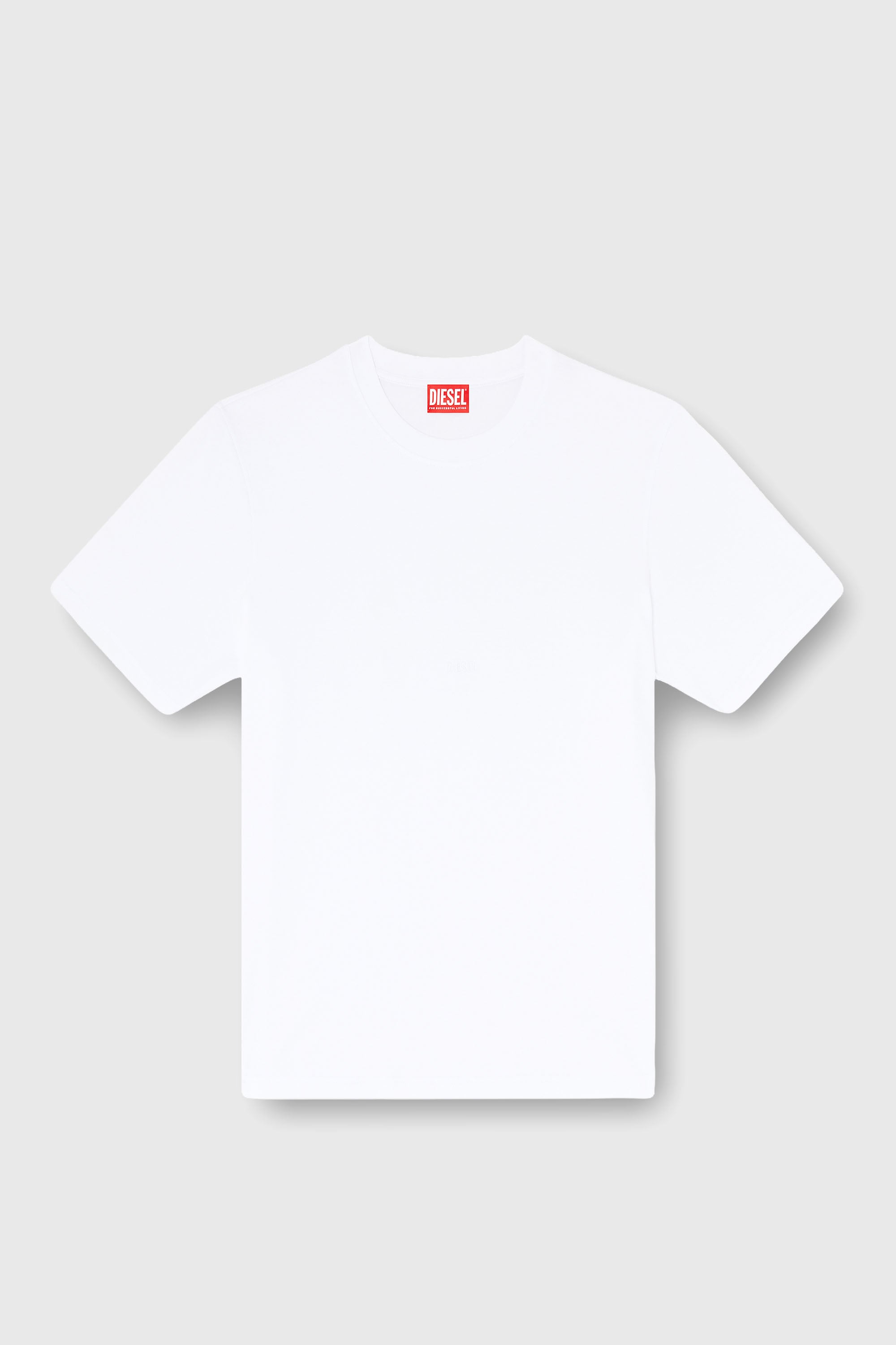 Diesel - T-ADJUST-AA2, Herren T-Shirt aus Baumwoll-Interlock mit Logo-Stickerei in Wei&szlig; - 2