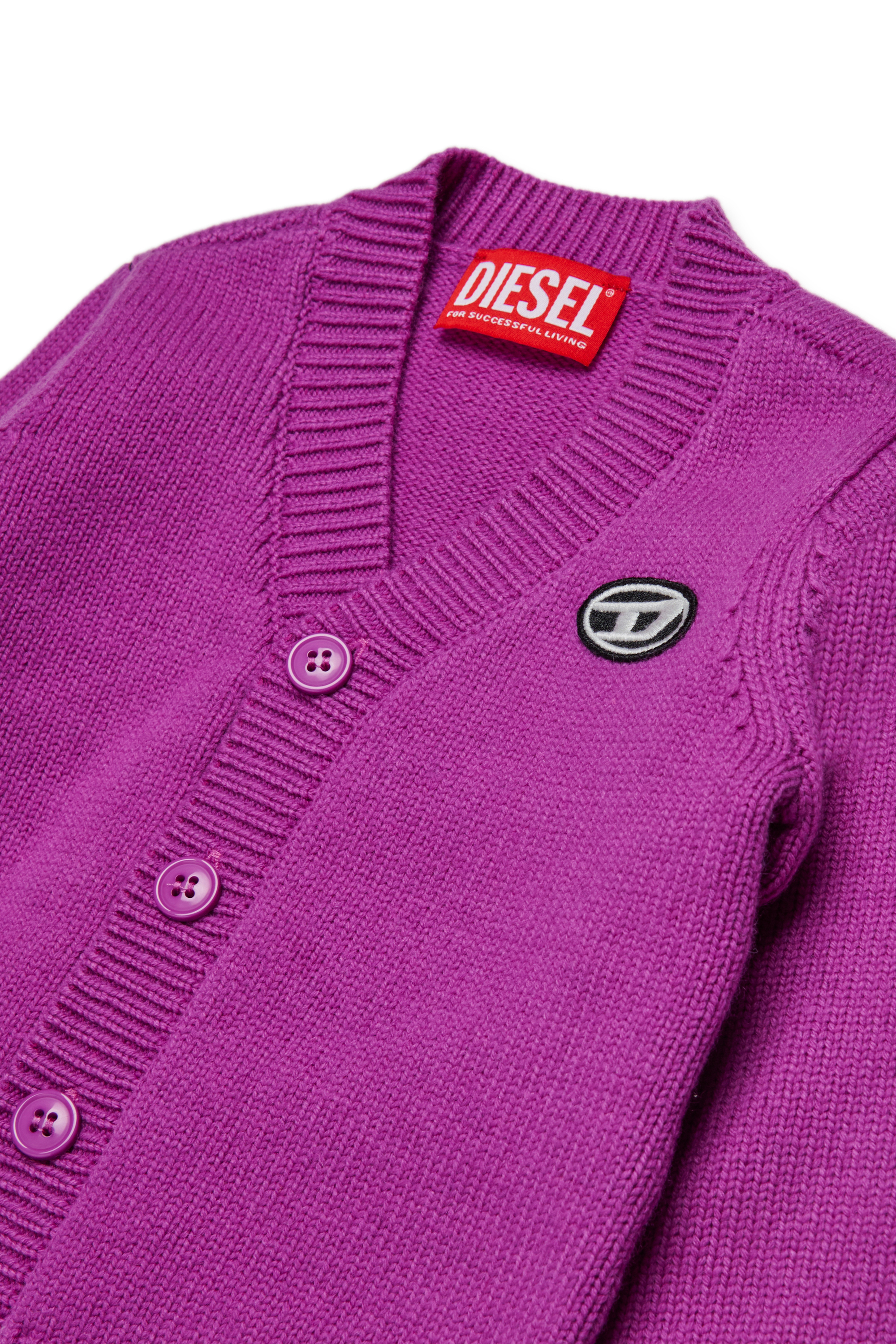 Diesel - KLONCARDIGANB, Unisex Cardigan aus Wollmischung in Violett - 3