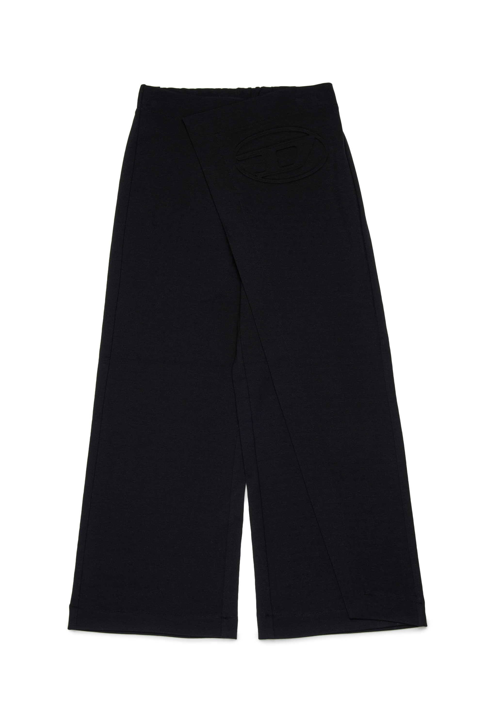 Diesel - PEGILSY, Pantalon enveloppant avec mega logo Oval D Femme in Noir - 1