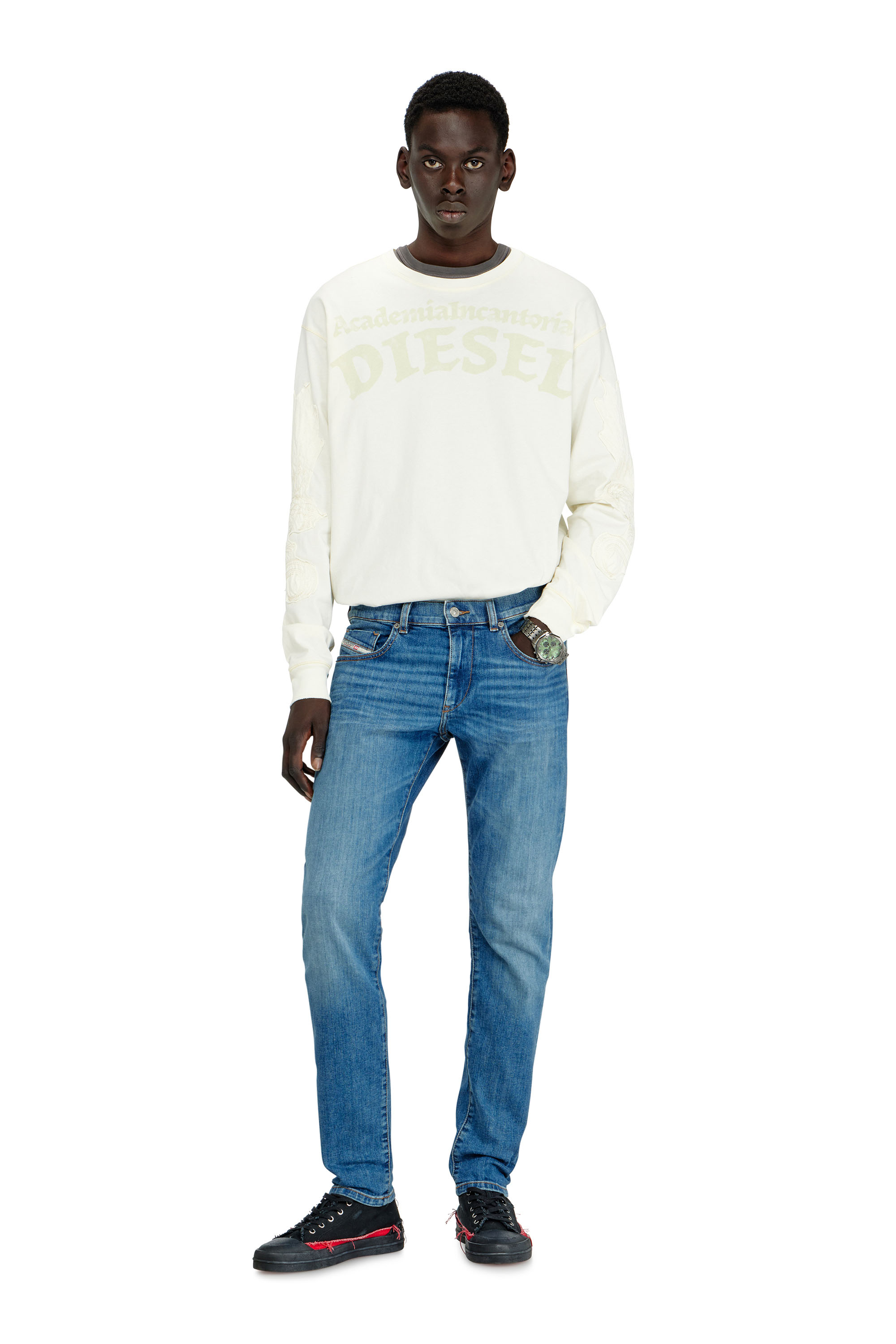 Diesel - Slim Jeans 2019 D-Strukt 0KIAL Homme, Bleu Clair - Image 2