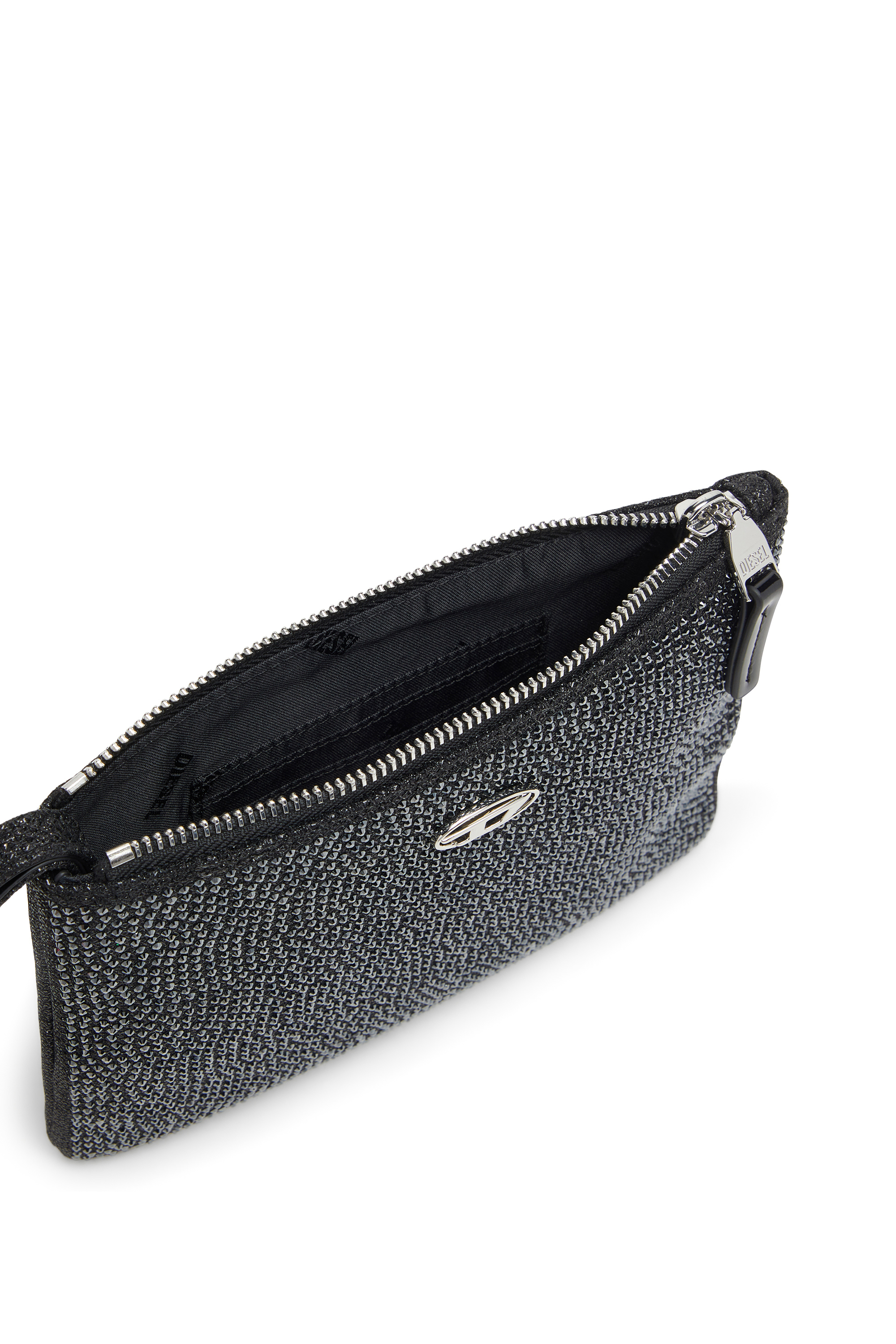 Diesel - PLAY POUCH II, Pochette in tessuto lurex con cristalli Donna in Multicolor - 4
