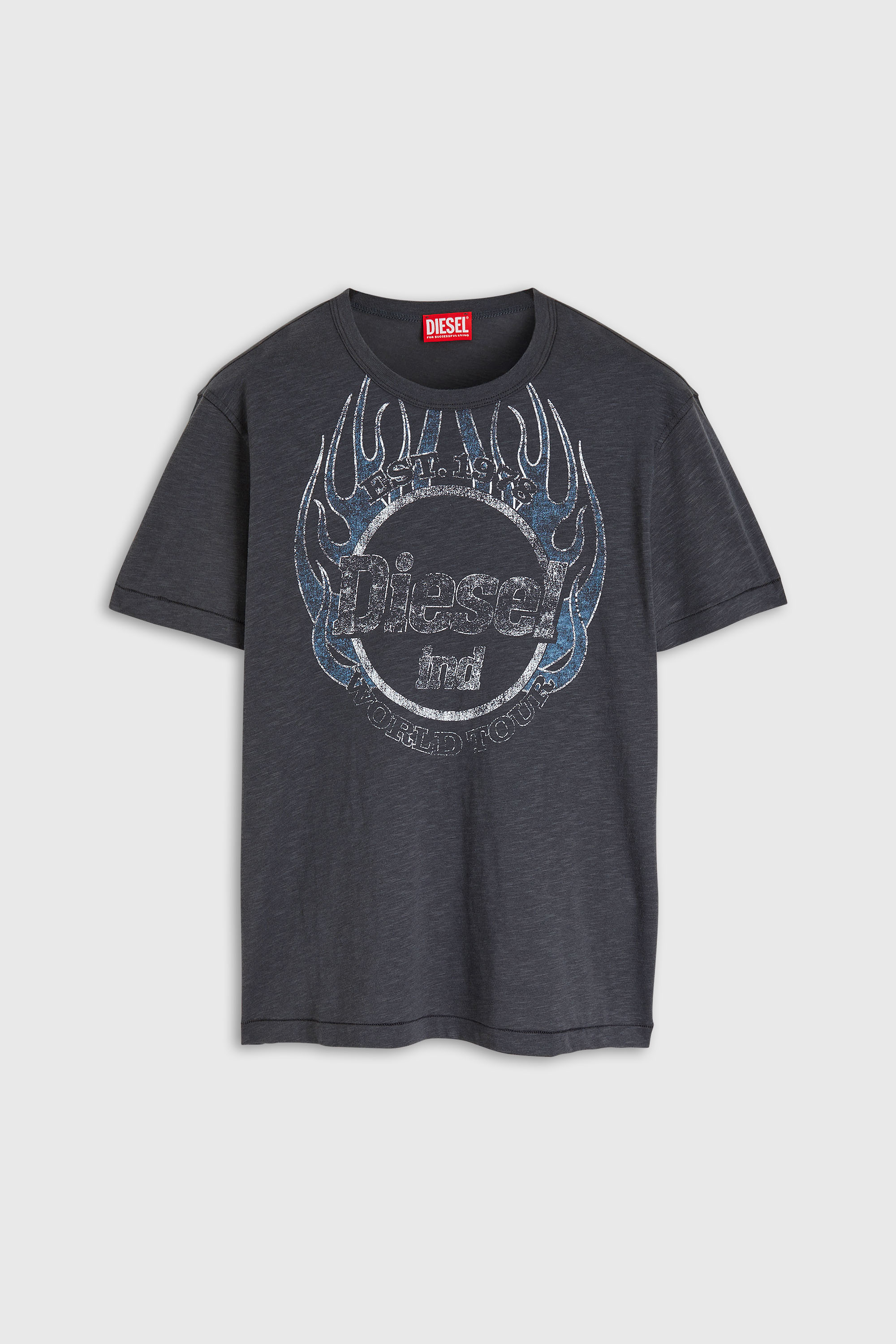 Diesel - T-NOTS, Herren T-Shirt aus Slub-Jersey mit Crack-Print in null - 4