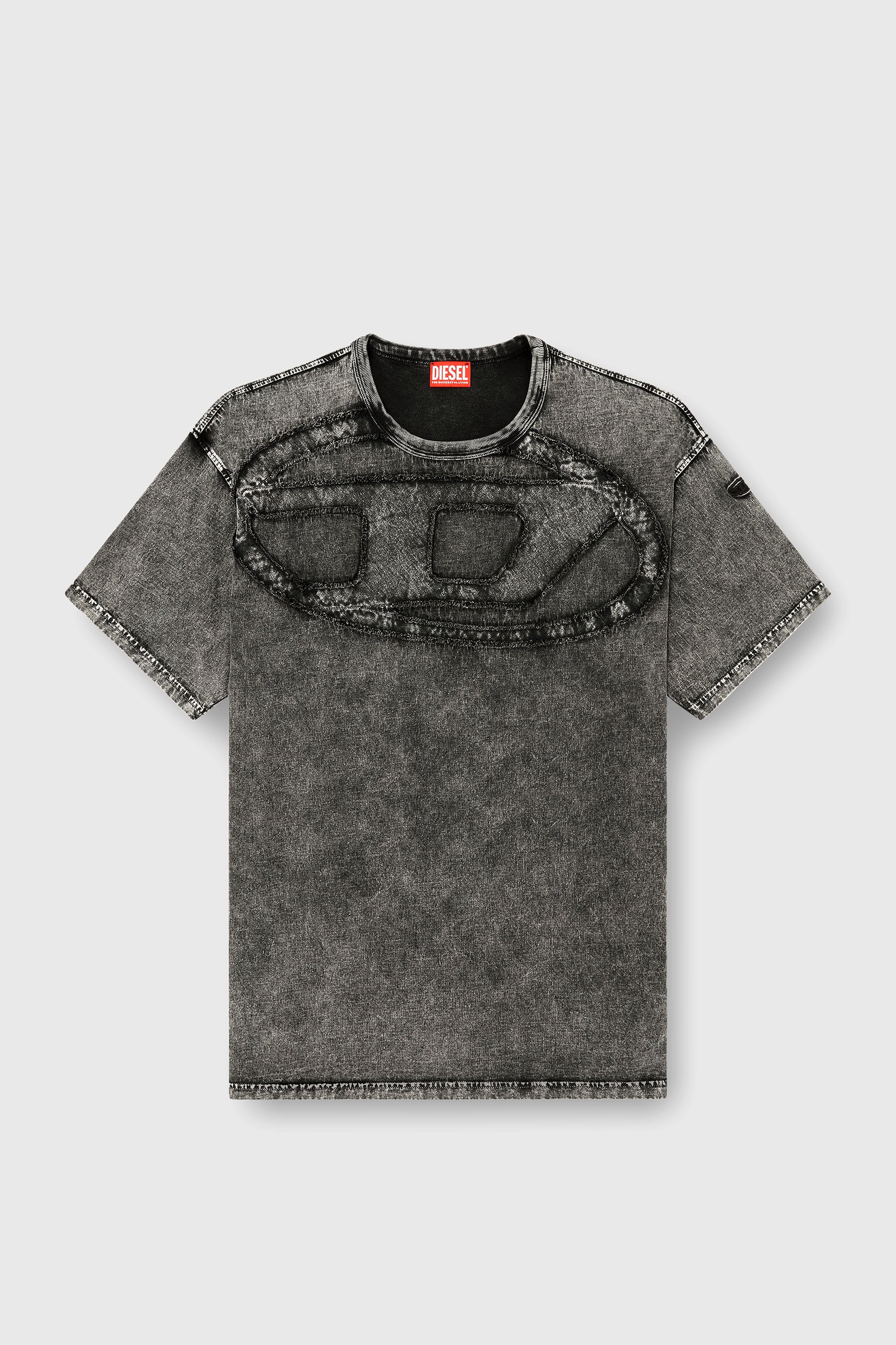 Diesel - T-BOXT-DEN, Herren Lockeres Baumwoll-T-Shirt mit Oval-D-Applikation in Schwarz - 2