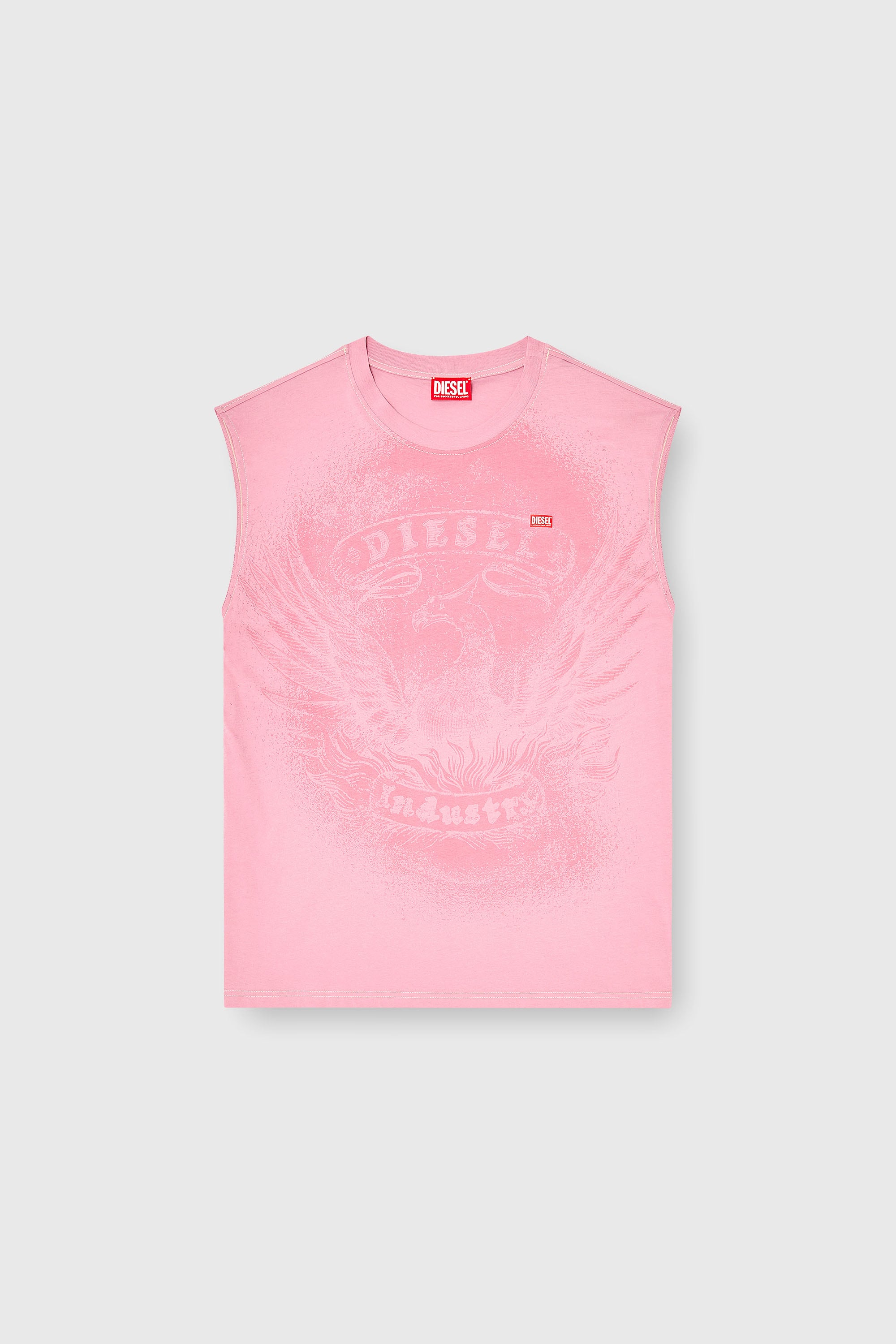 Diesel - T-BOXT-SL-NOTCH, Herren &Auml;rmelloses Top aus Baumwolle mit tonaler Grafik in Rosa - 2