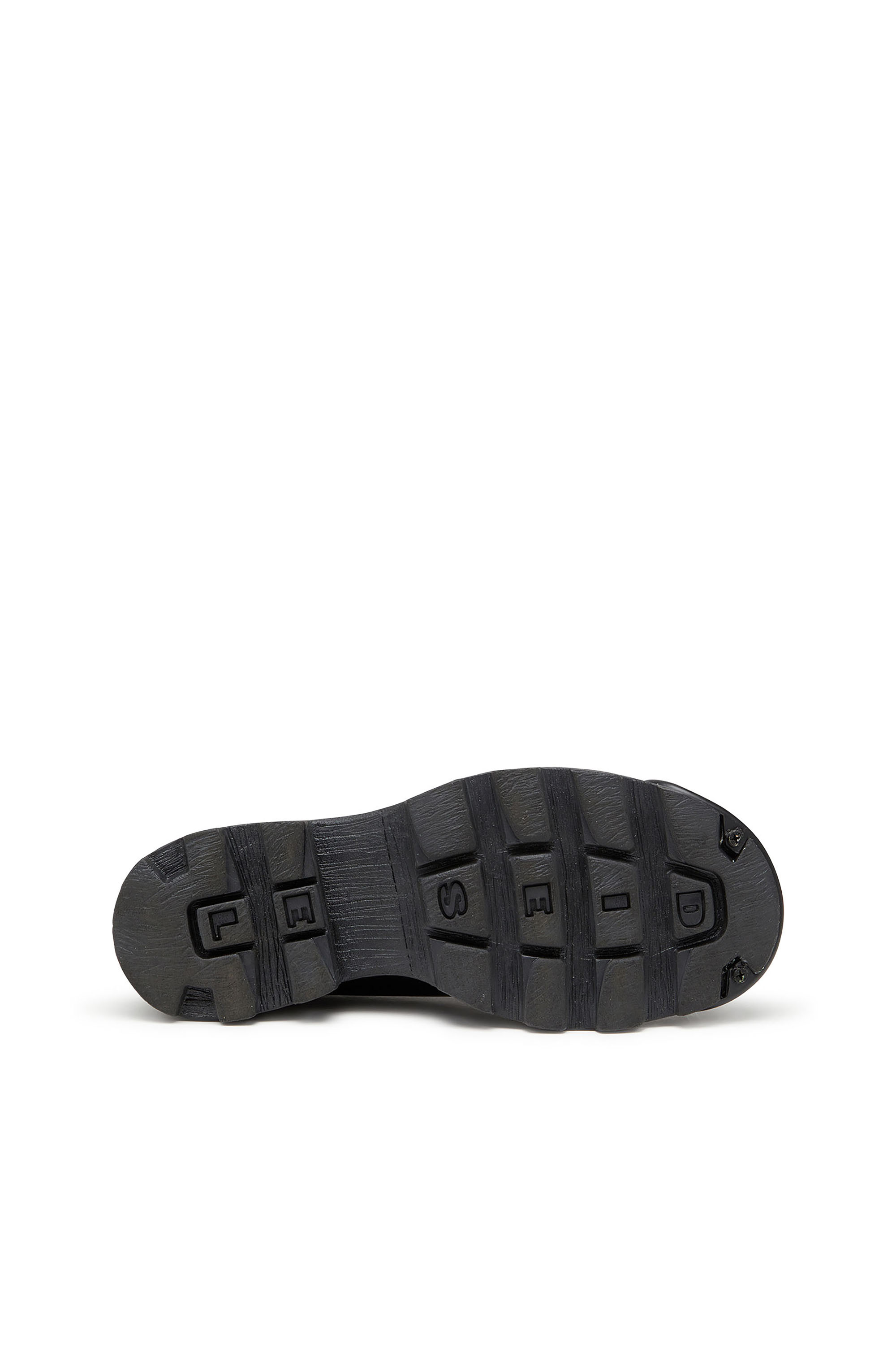 Diesel - D-HAMMER SO D, Herren D-Hammer-Derby-Schuhe aus glänzendem zweifarbigem Leder in Schwarz/Weiss - 4