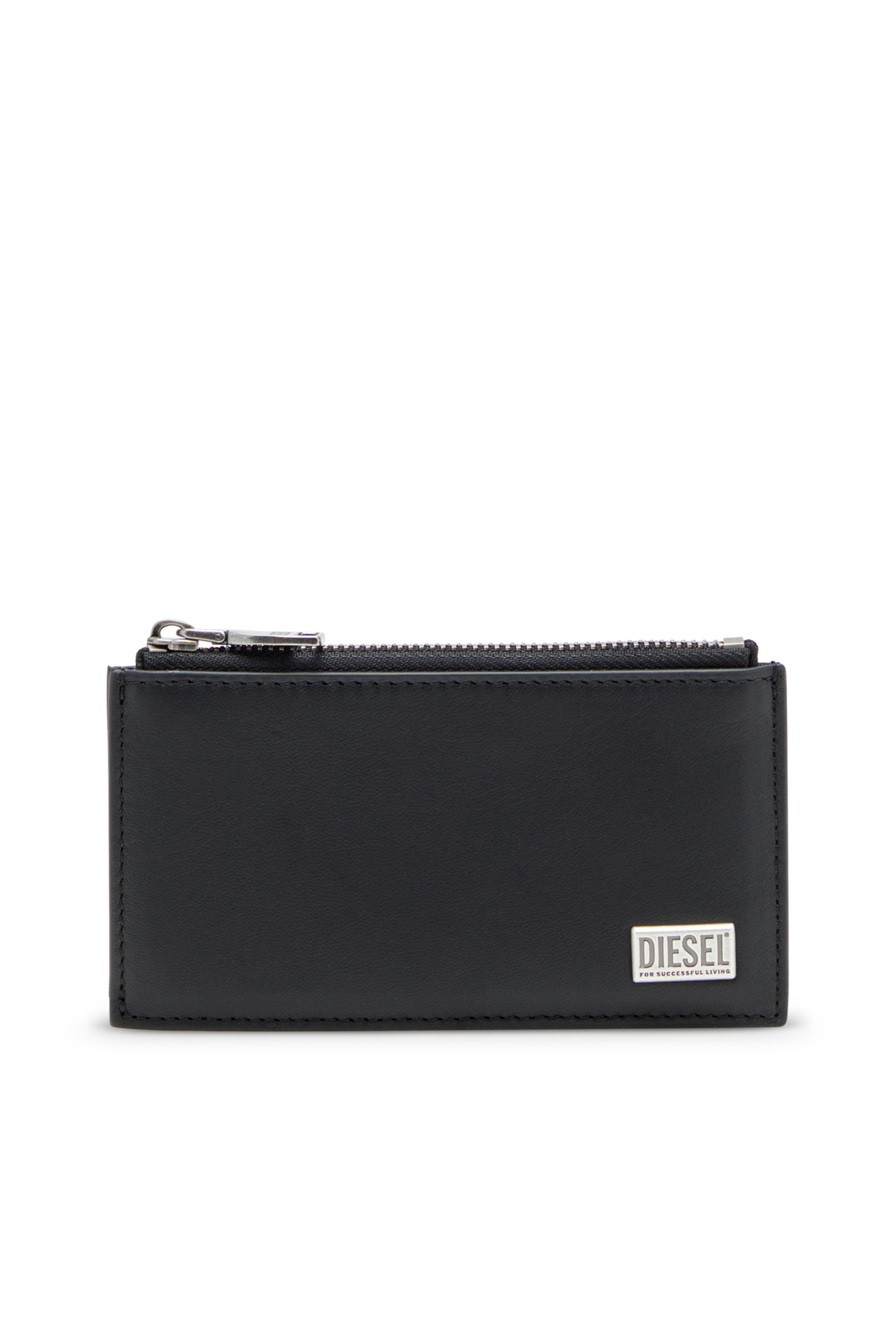 Diesel - BISCOTTO CARD HOLDER III, Herren Faltkartenetui aus semi-glänzendem Leder in Schwarz - 1