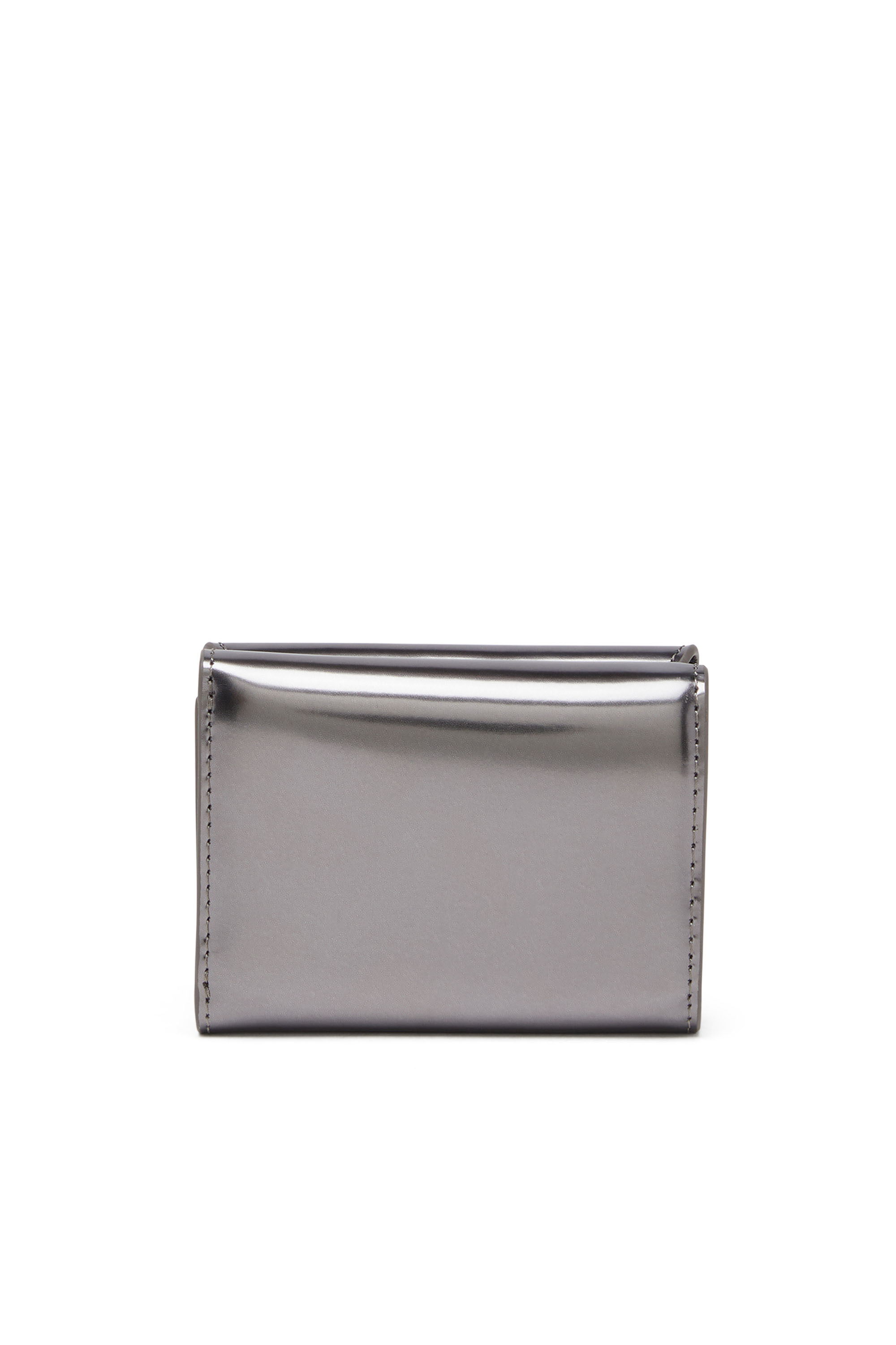 Diesel - 1DR TRI FOLD COIN XS II, Portafoglio trifold in pelle specchiata Donna in Grigio - 2