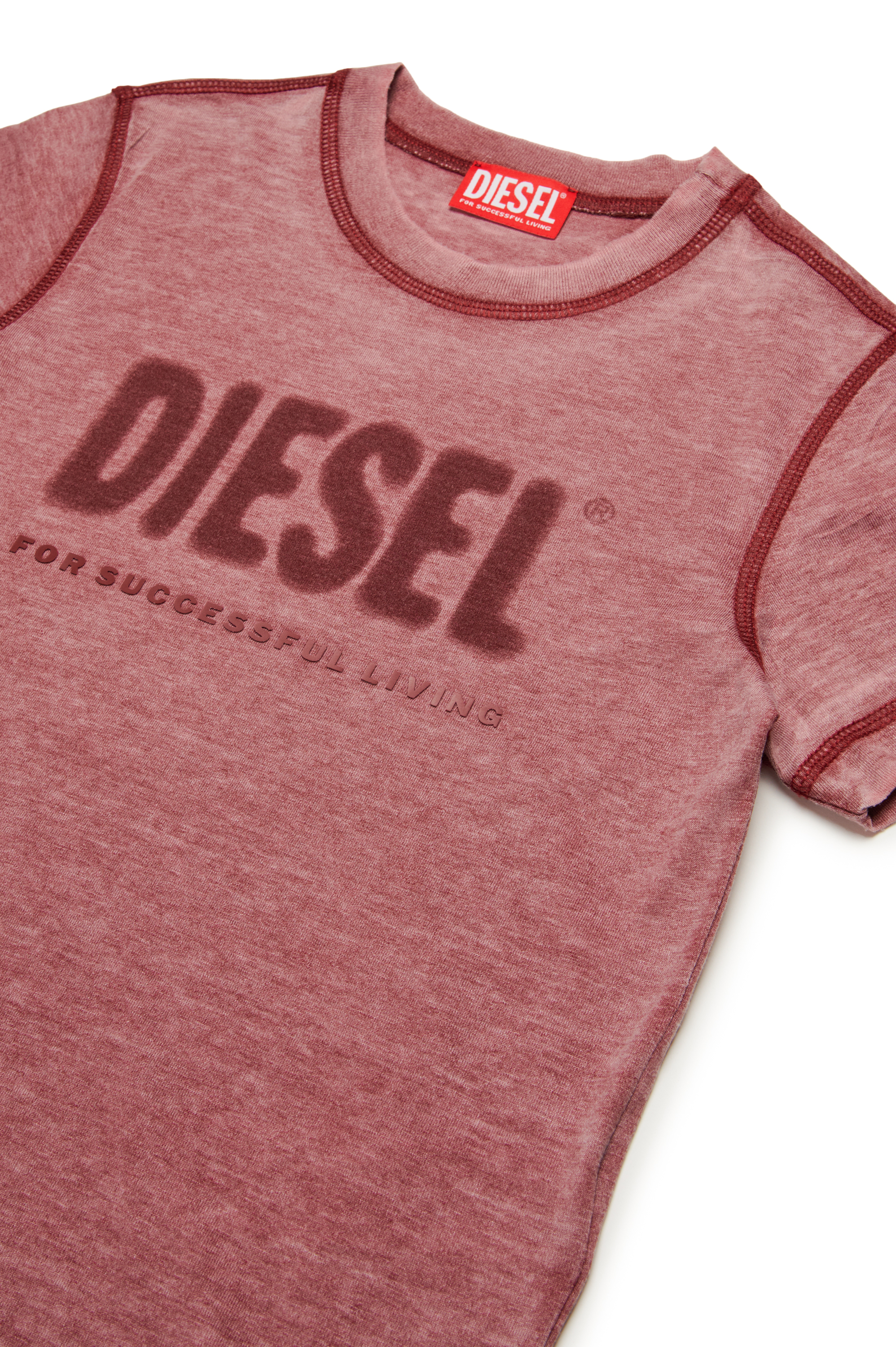 Diesel - TDIEGORL1, Uomo T-shirt burnout con logo in Rosso - Image 3