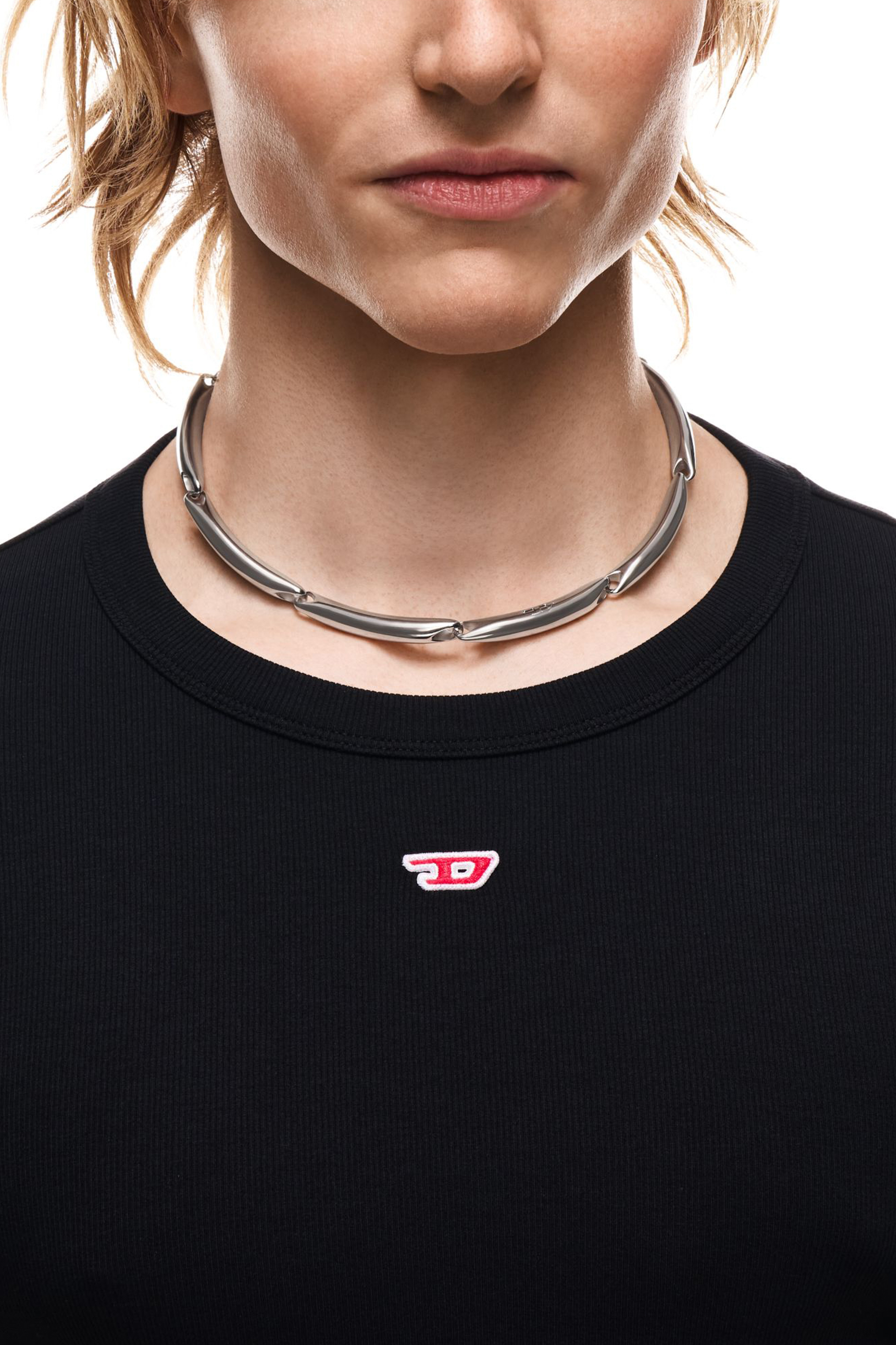 Diesel - DX1697040 JEWELLERY, Collier cha&icirc;ne en acier inoxydable Mixte in Gris argent&eacute; - 4