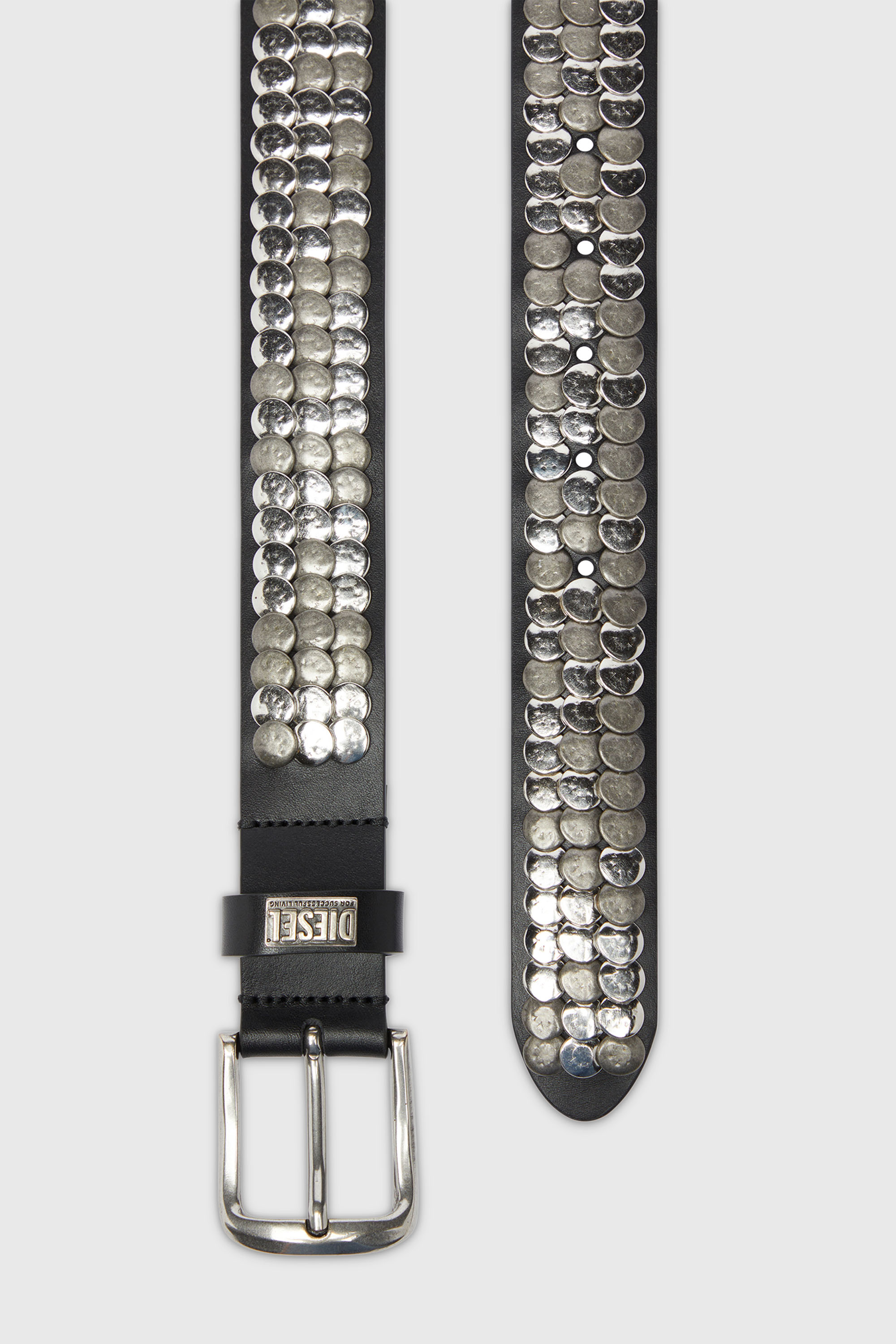 Diesel - B-FULL MIX RIVETS, Ceinture 4 cm cm avec clous all-over Homme in Noir - 2