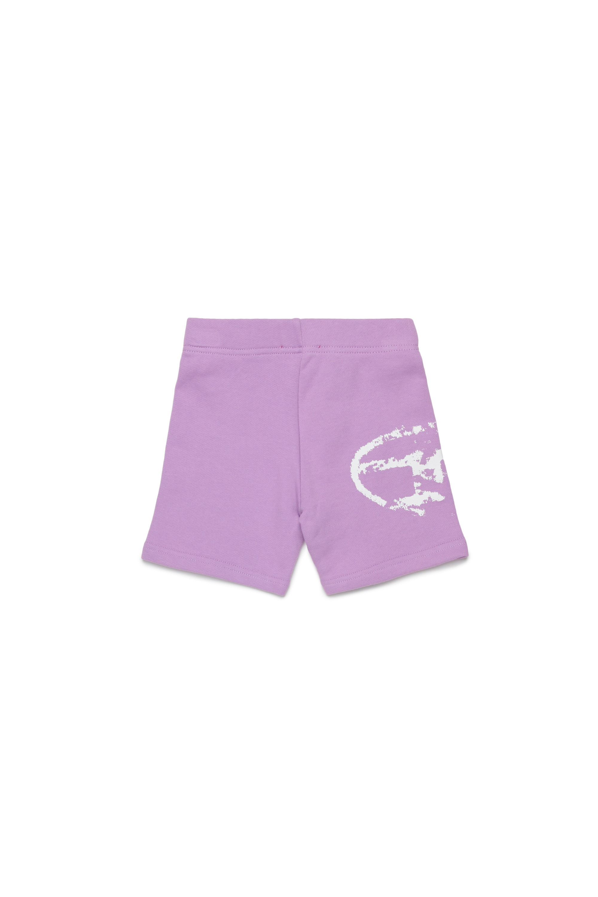 Diesel - PESDISHORTB, Shorts in cotone con logo Oval D distressed Unisex in Viola - 2