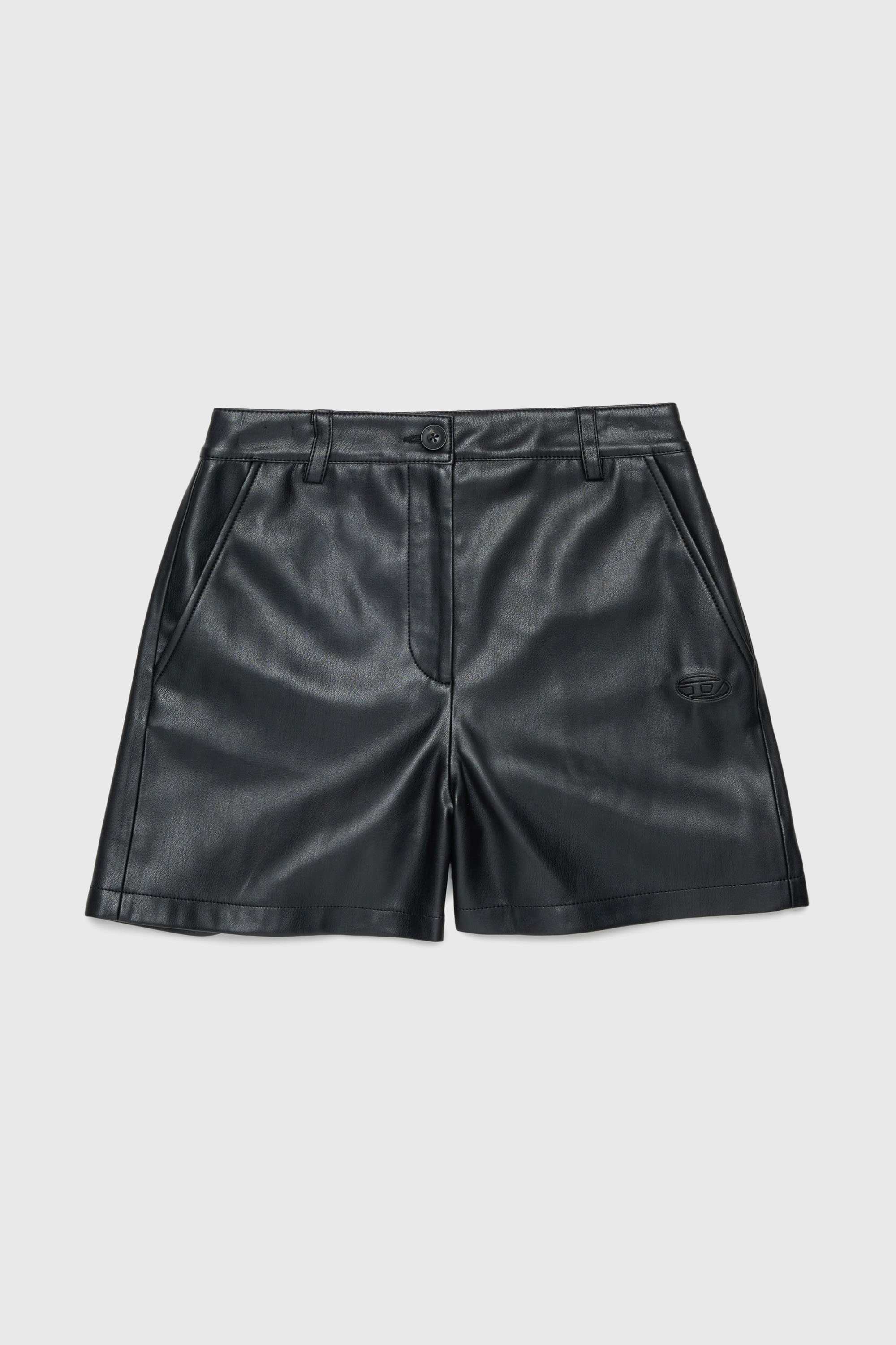 Diesel - PJENNY, Short en tissu enduit Femme in Noir - 1