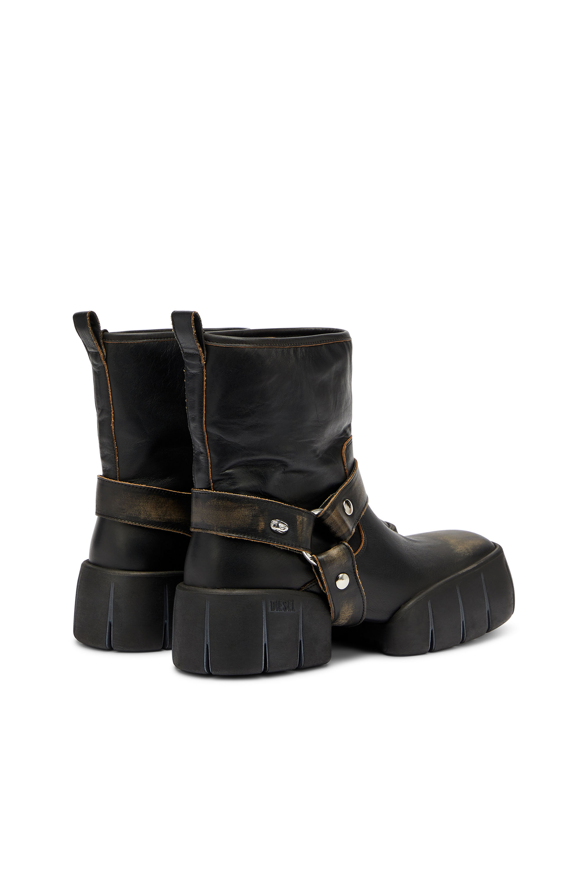 Diesel - D-TEX TU, D-Tex - Stivali biker in pelle effetto distressed Uomo in ToBeDefined - 3