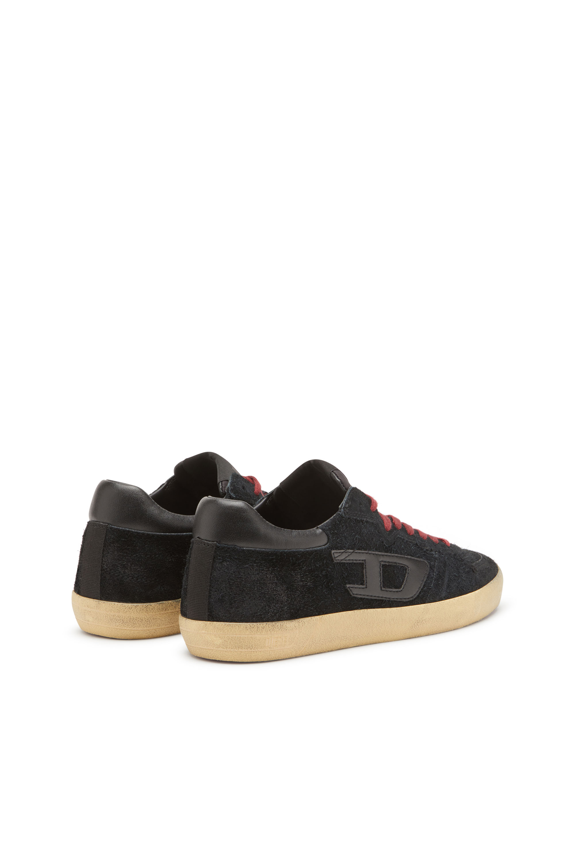 Diesel - S-LEROJI LOW, S-Leroji-Sneakers effet vieilli en cuir suédé poilu Homme in Noir - 3