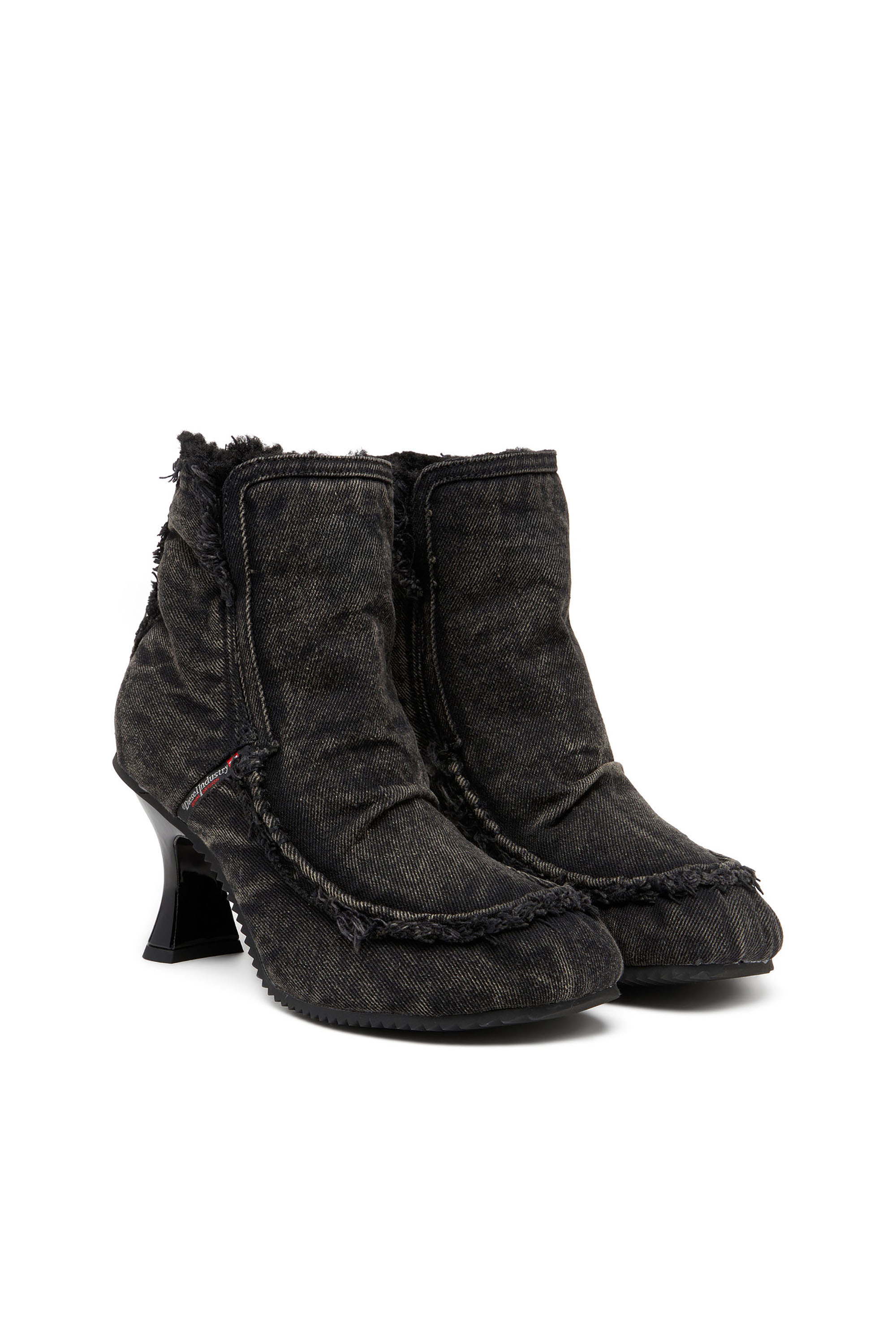 Diesel - D-WOODSTOCK HEEL AB, D-Woodstock - Stivali in denim con tacco Donna in Nero - 2