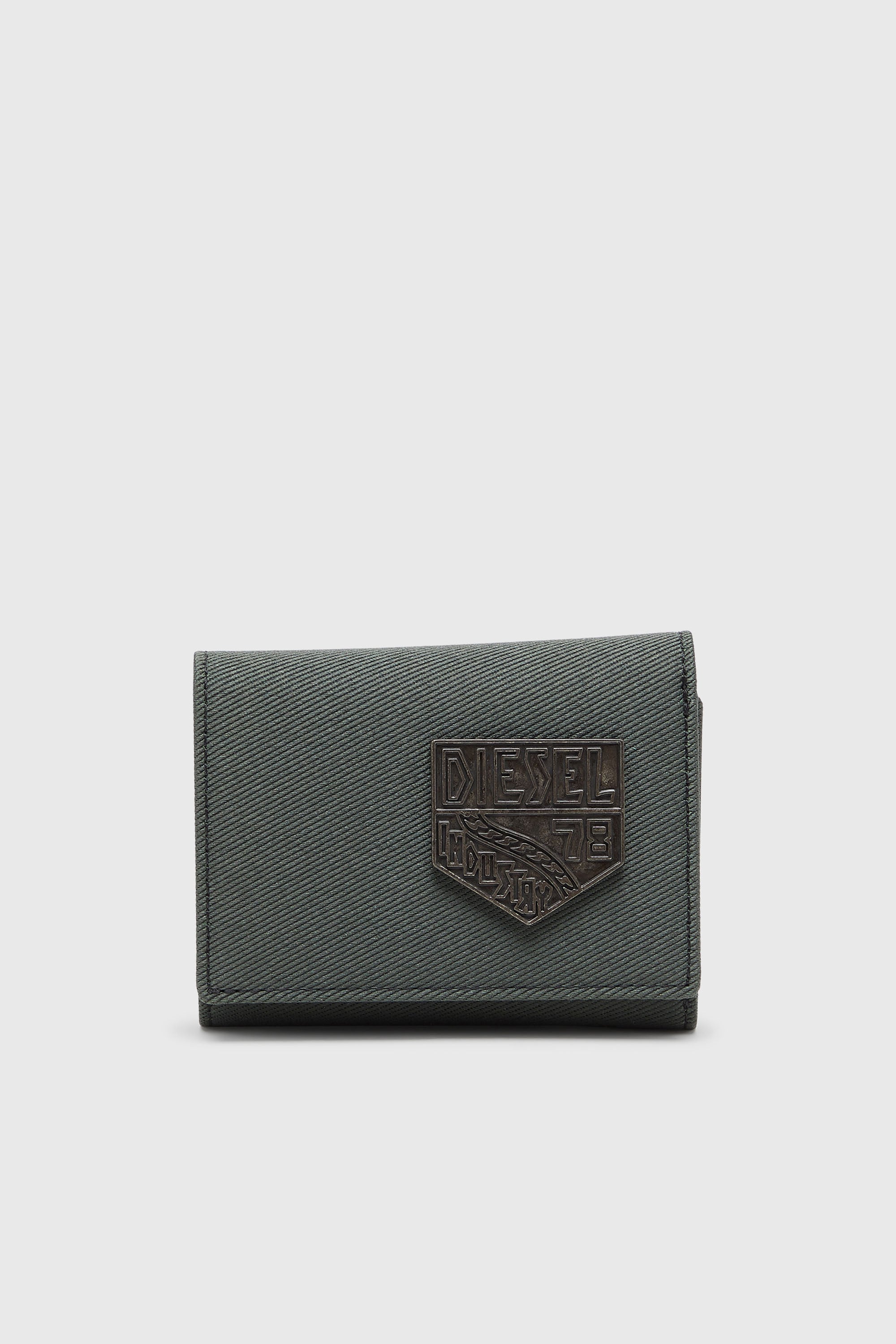 Diesel - D-PACK TRI FOLD COIN 3D, &Eacute;tui &agrave; pi&egrave;ces avec patch emboss&eacute; Homme in Vert - 1