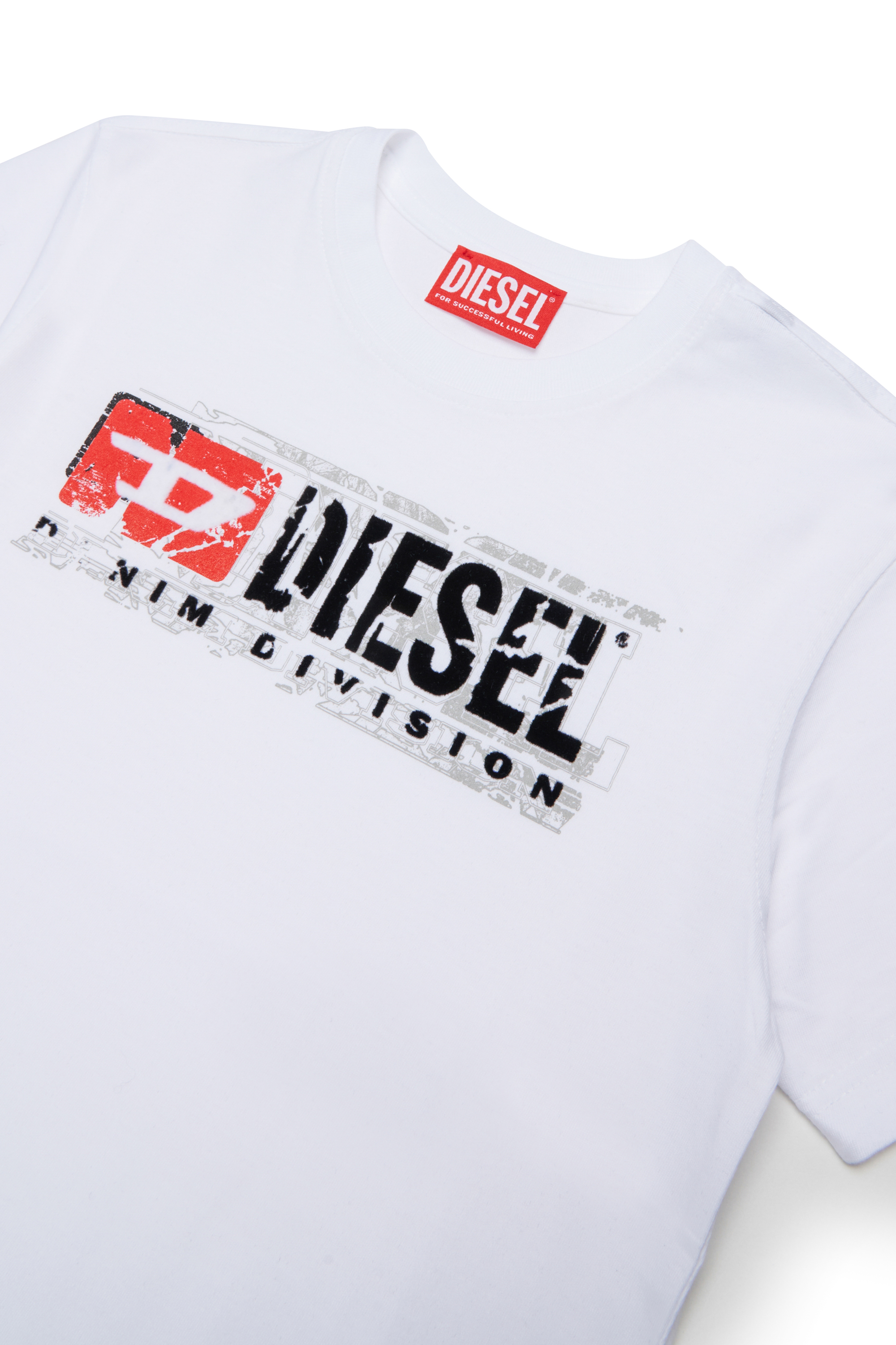 Diesel - TLOMIX, Herren T-shirt mit distressed Logo-Print in Wei&szlig; - 3