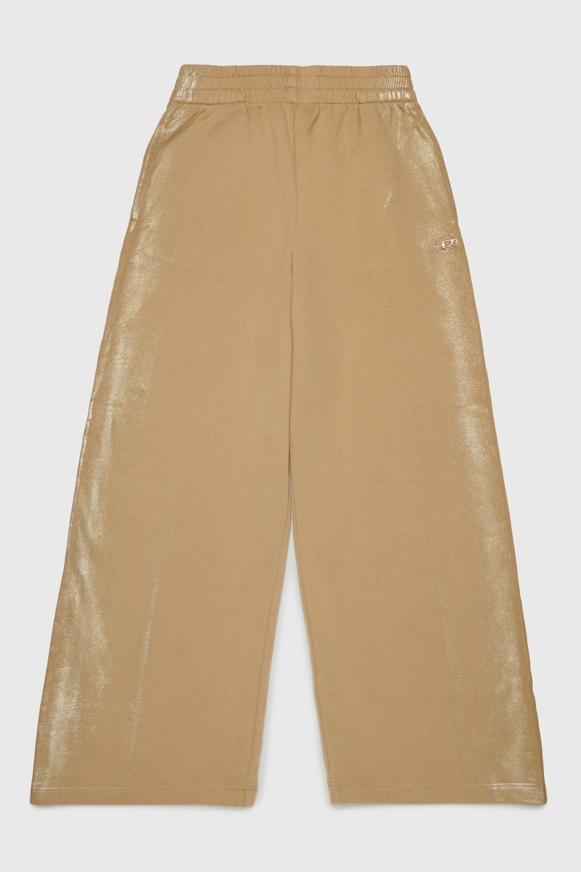 Diesel - PAELIC, Pantaloni wide effetto metallizzato Donna in Marrone - 1
