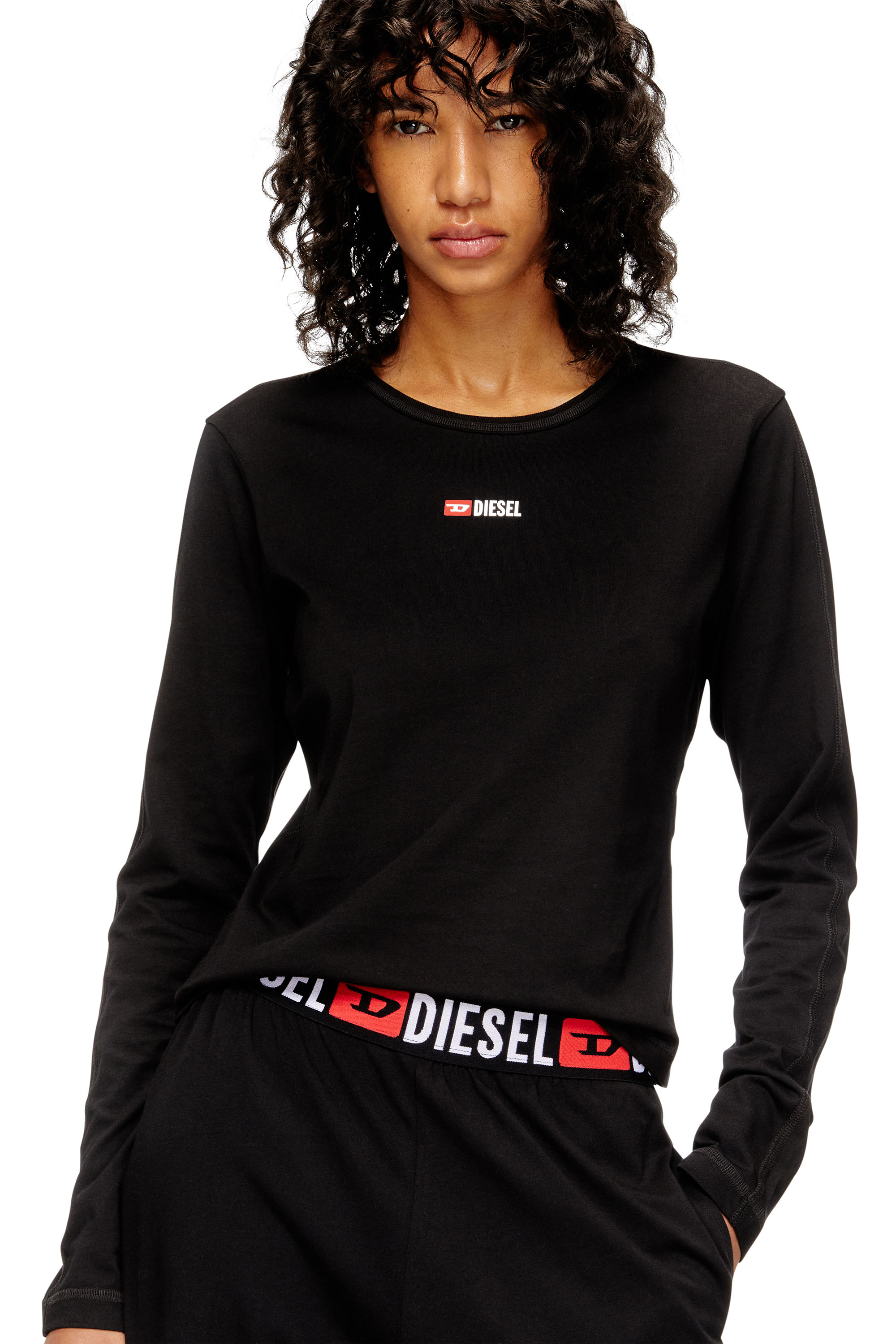 Diesel - SET-GILDA-D-CORE, Damen Pyjamas aus Stretch-Baumwolle in Schwarz - 3