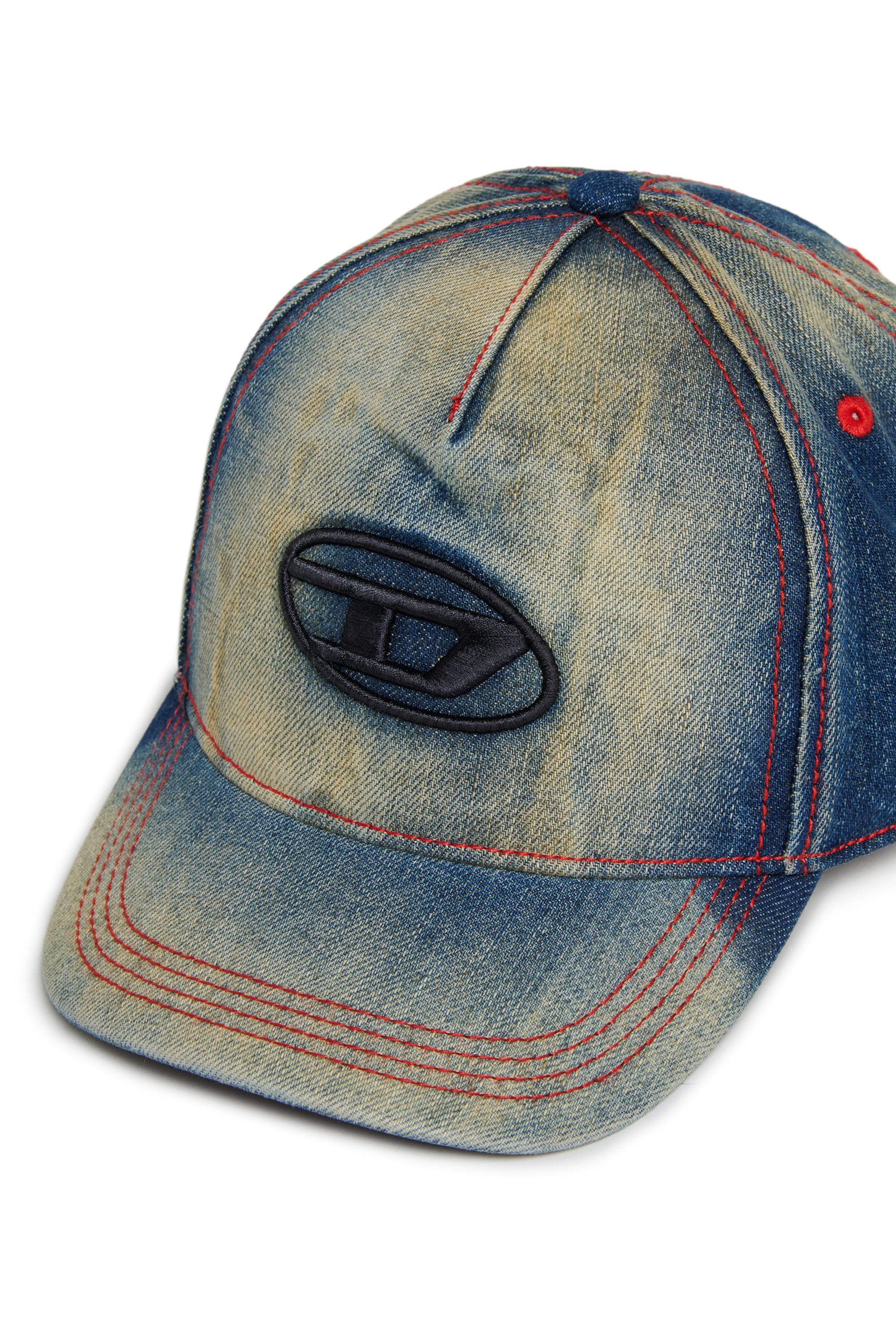Diesel - FIMEN, Unisex Baseballcap aus faded denim mit Oval D Stickerei in Mittelblau - 3