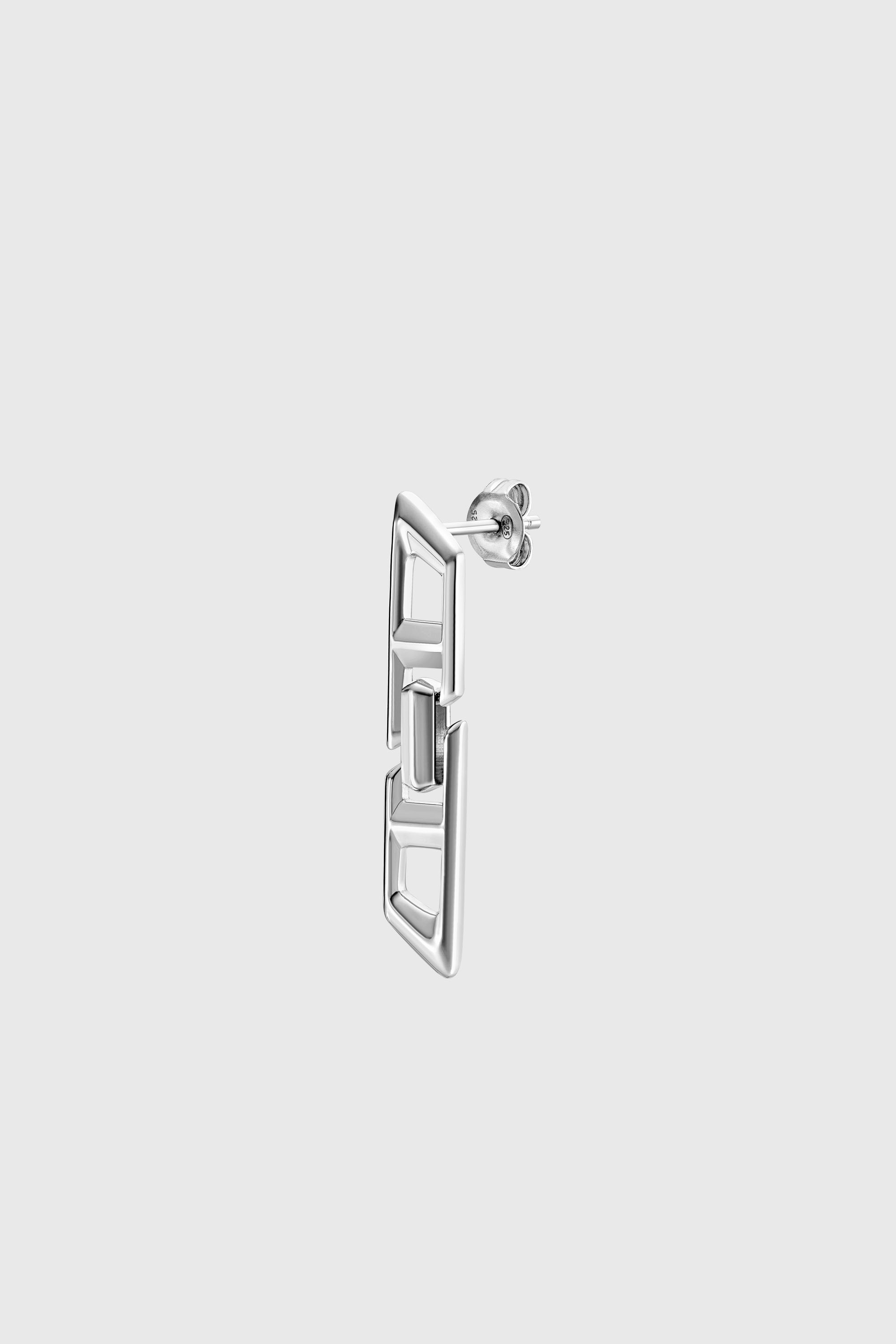 Diesel - DL1348040 STERLING SILVER JEWEL, Unisex D Logo-Ohrring aus Sterlingsilber in Silber - 1
