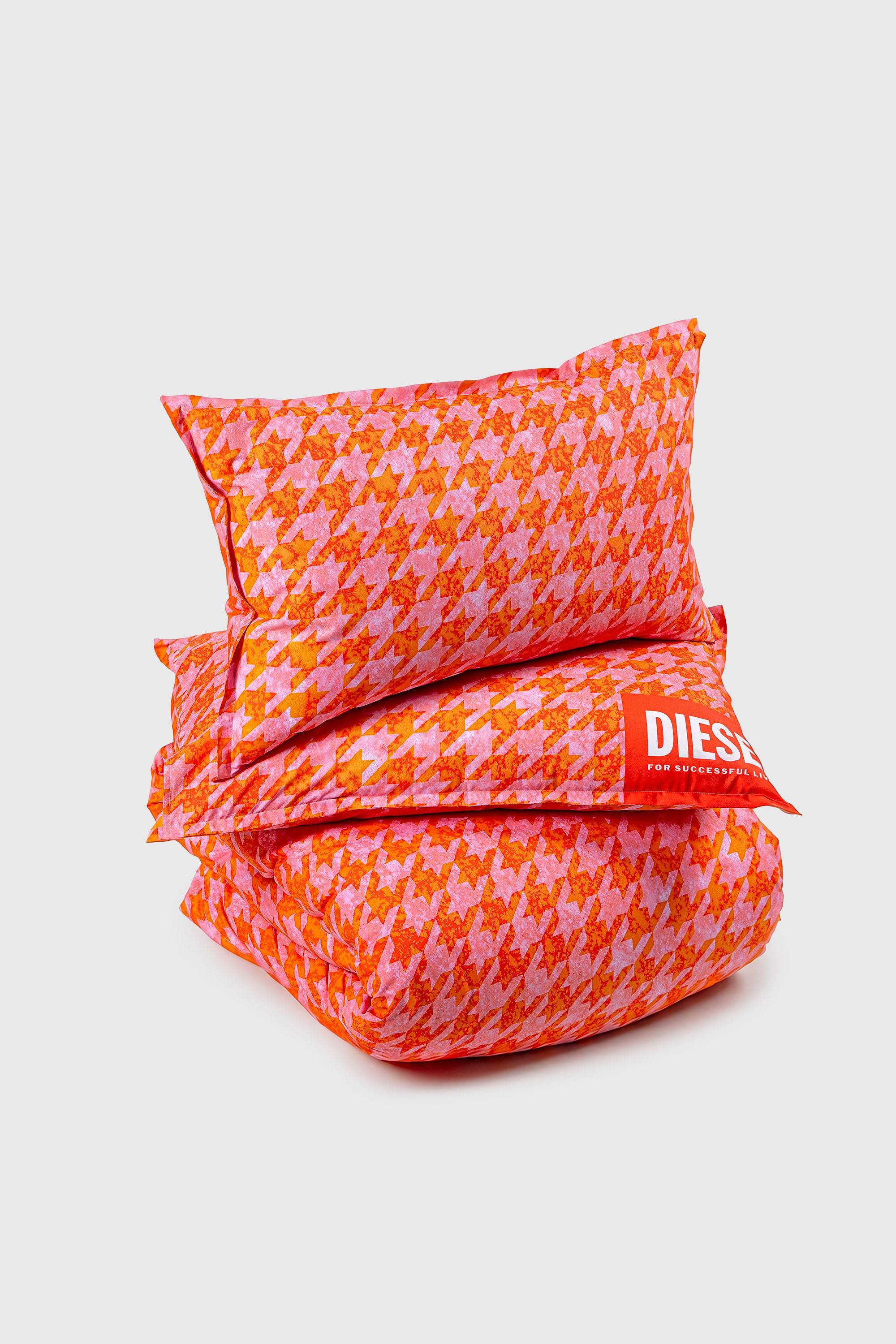 Diesel - 1018105  DROP PINK/RED PERCALE DUVET COV, Parure copripiumino in percalle per letto queen size Unisex in Arancione - 2