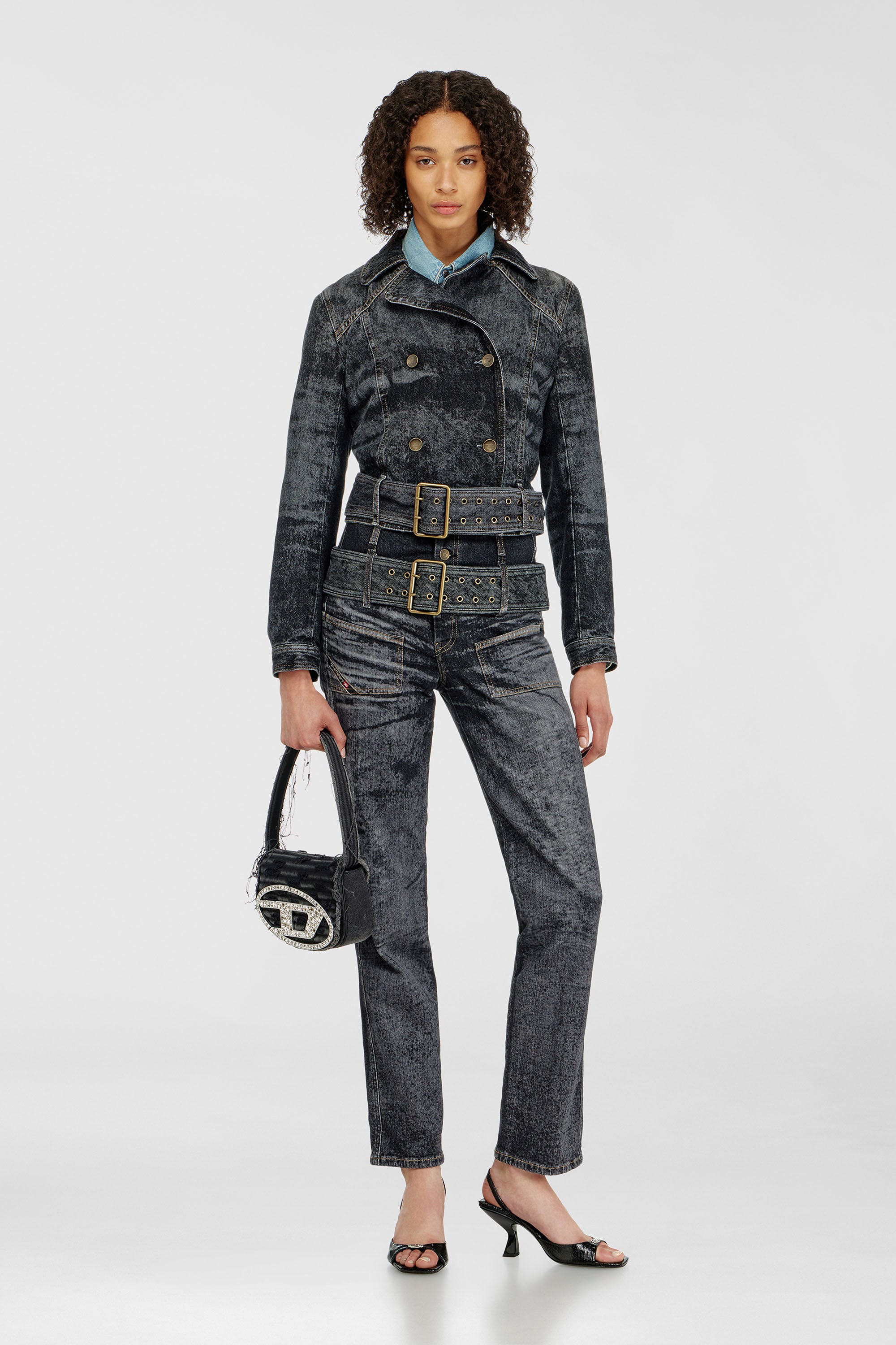Diesel - Slim Jeans D-Gorina 09Q30 Femme, Noir/Gris fonc&eacute; - Image 1