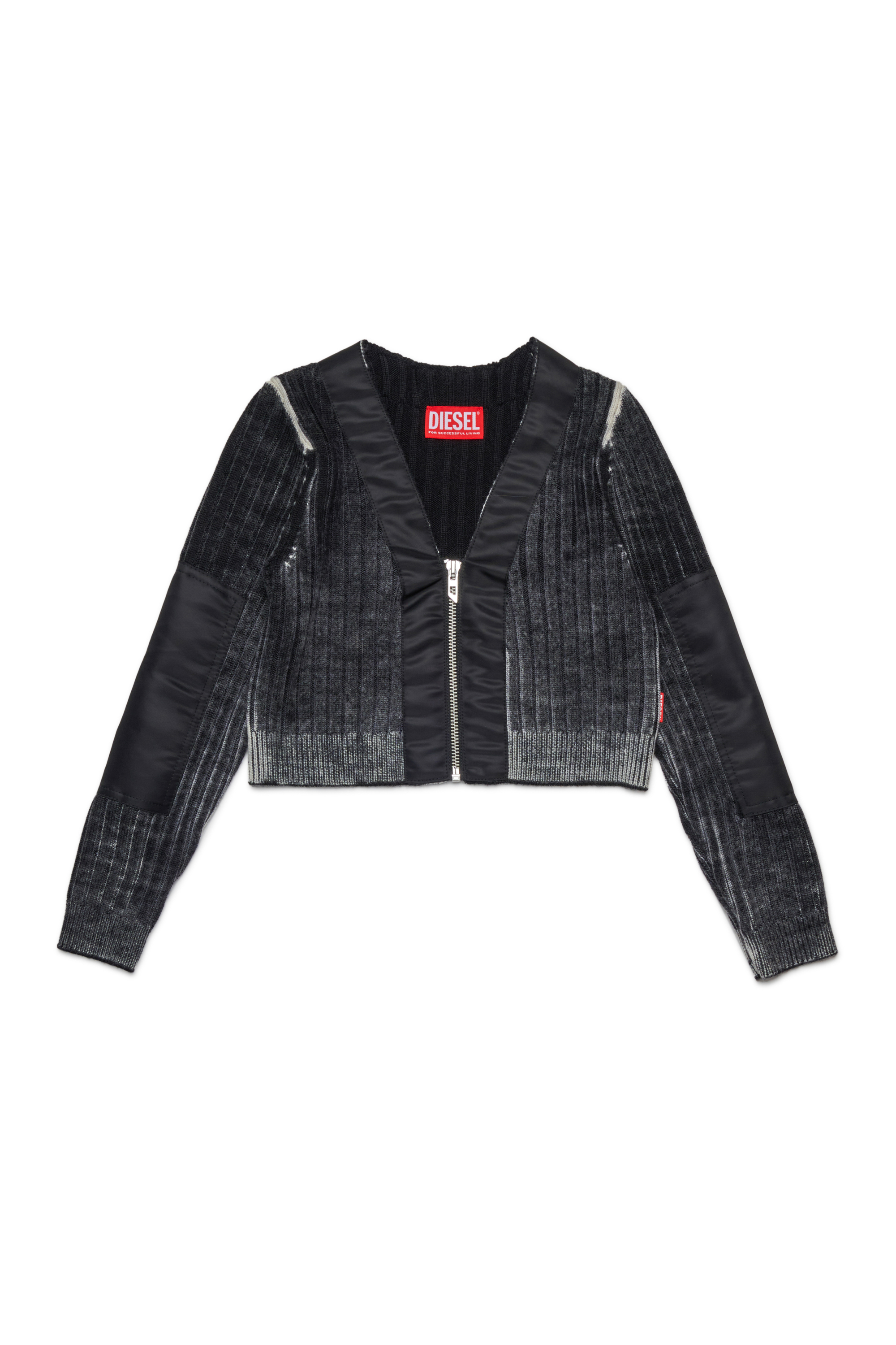 Diesel - KMASERA, Maglione in lana con zip frontale Donna in Nero - 1
