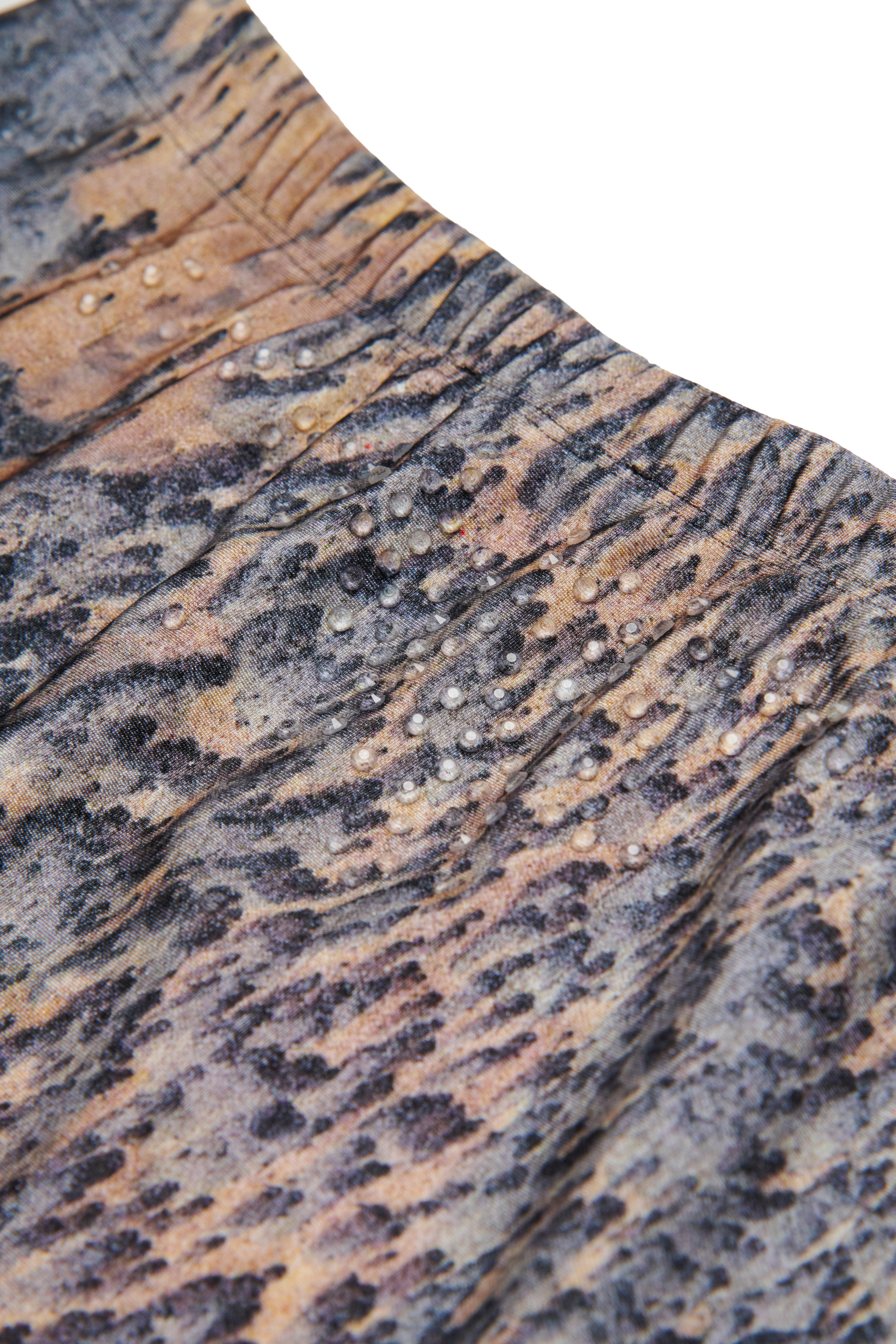 Diesel - GAELA, Damen Nylonrock mit Grafikdruck in Blau/Braun - 4