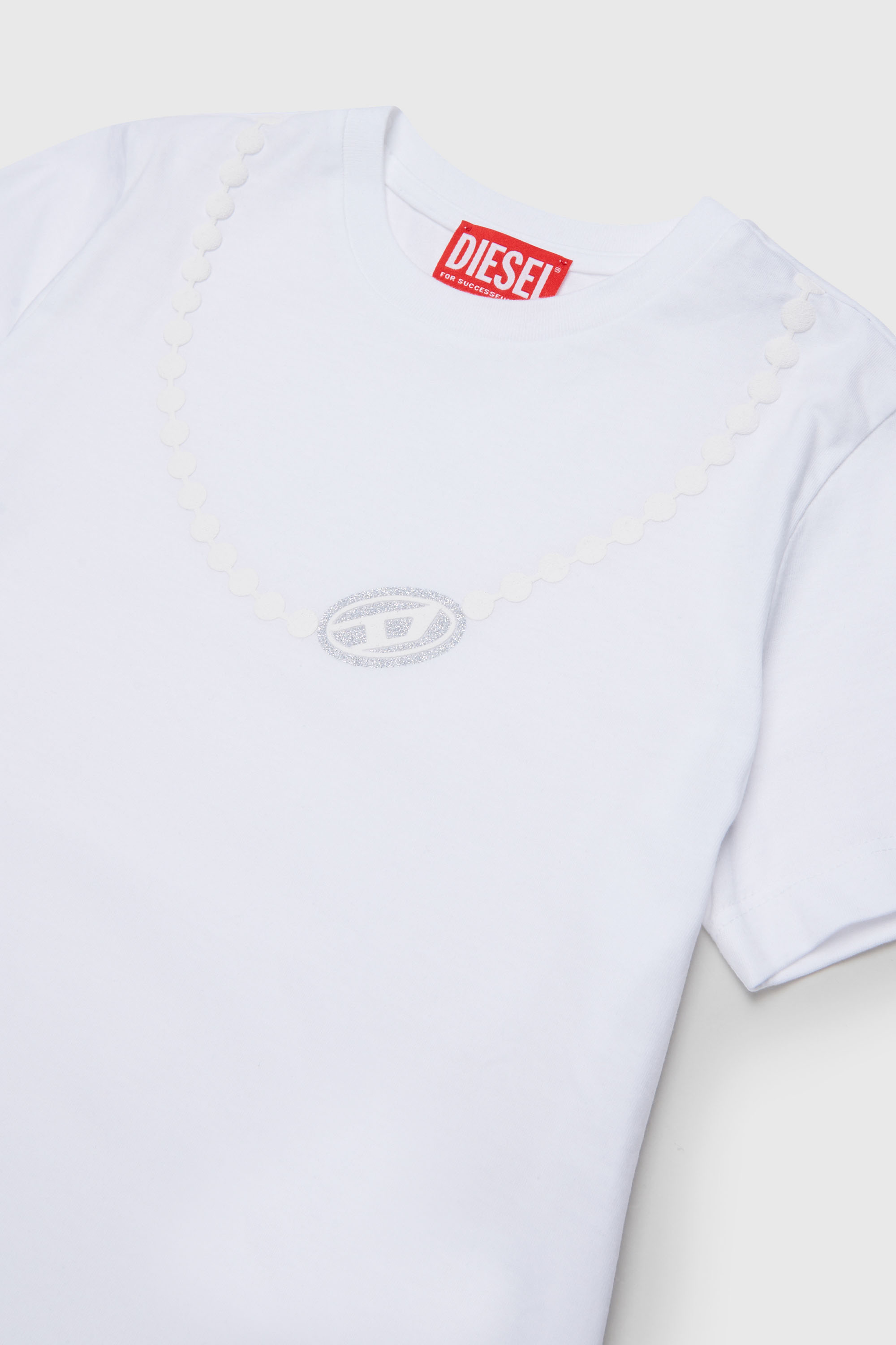 Diesel - TICLA, T-shirt en coton avec imprim&eacute; collier Femme in Blanc - 3