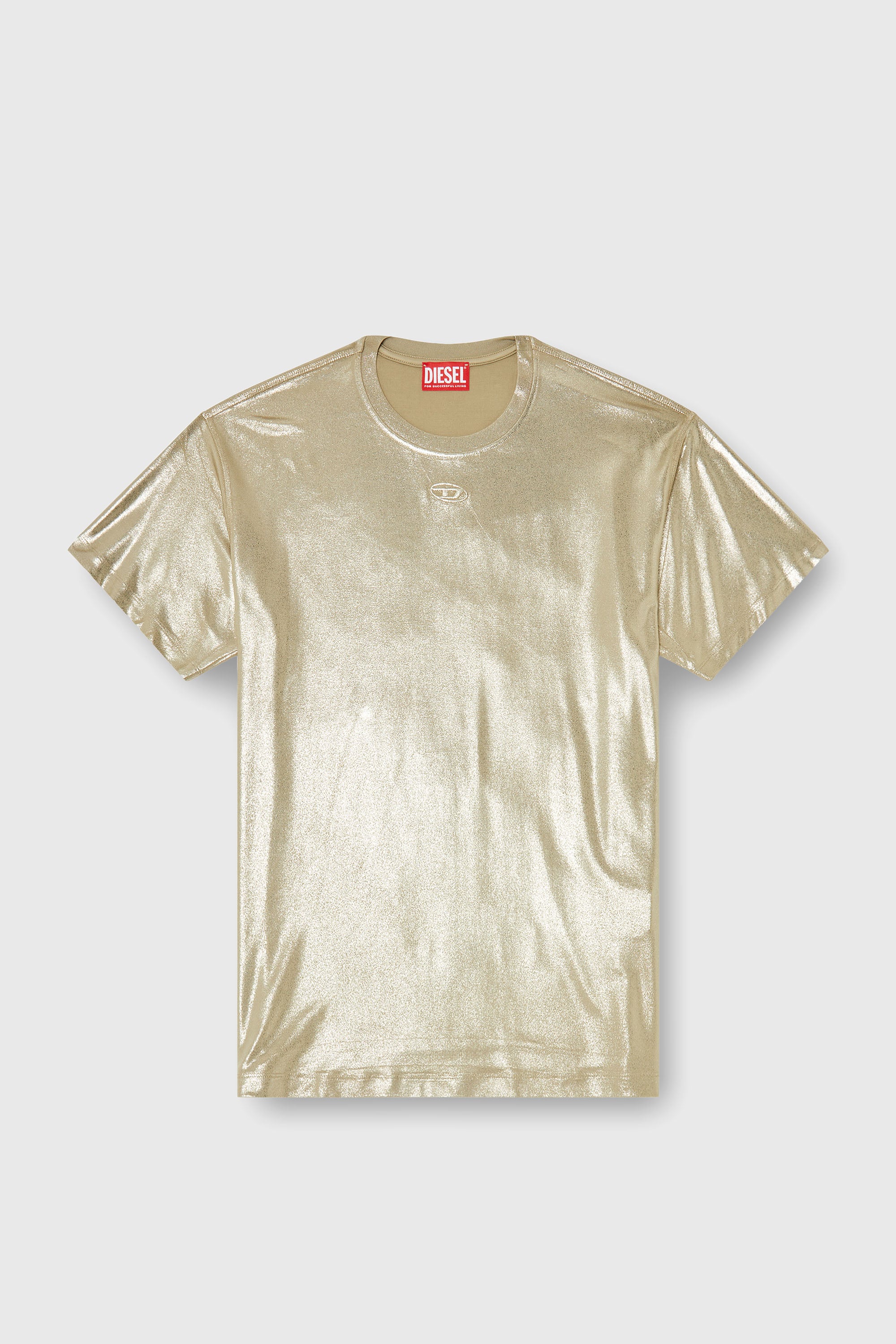 Diesel - T-NORMY-AA2, T-shirt in jersey con finitura metallizzata Donna in Oro - 2