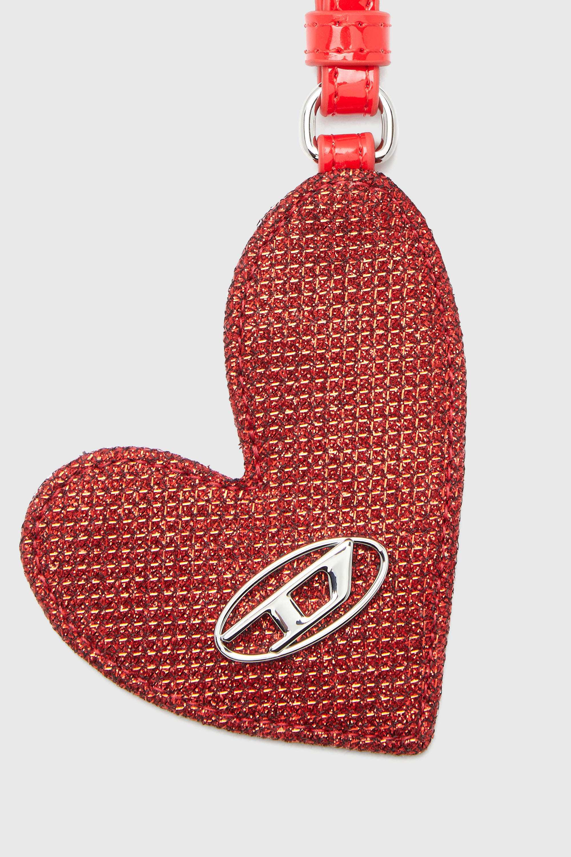 Diesel - PLAY MIRROR, Pendentif c&oelig;ur avec logo en m&eacute;tal Femme in Rouge - 3