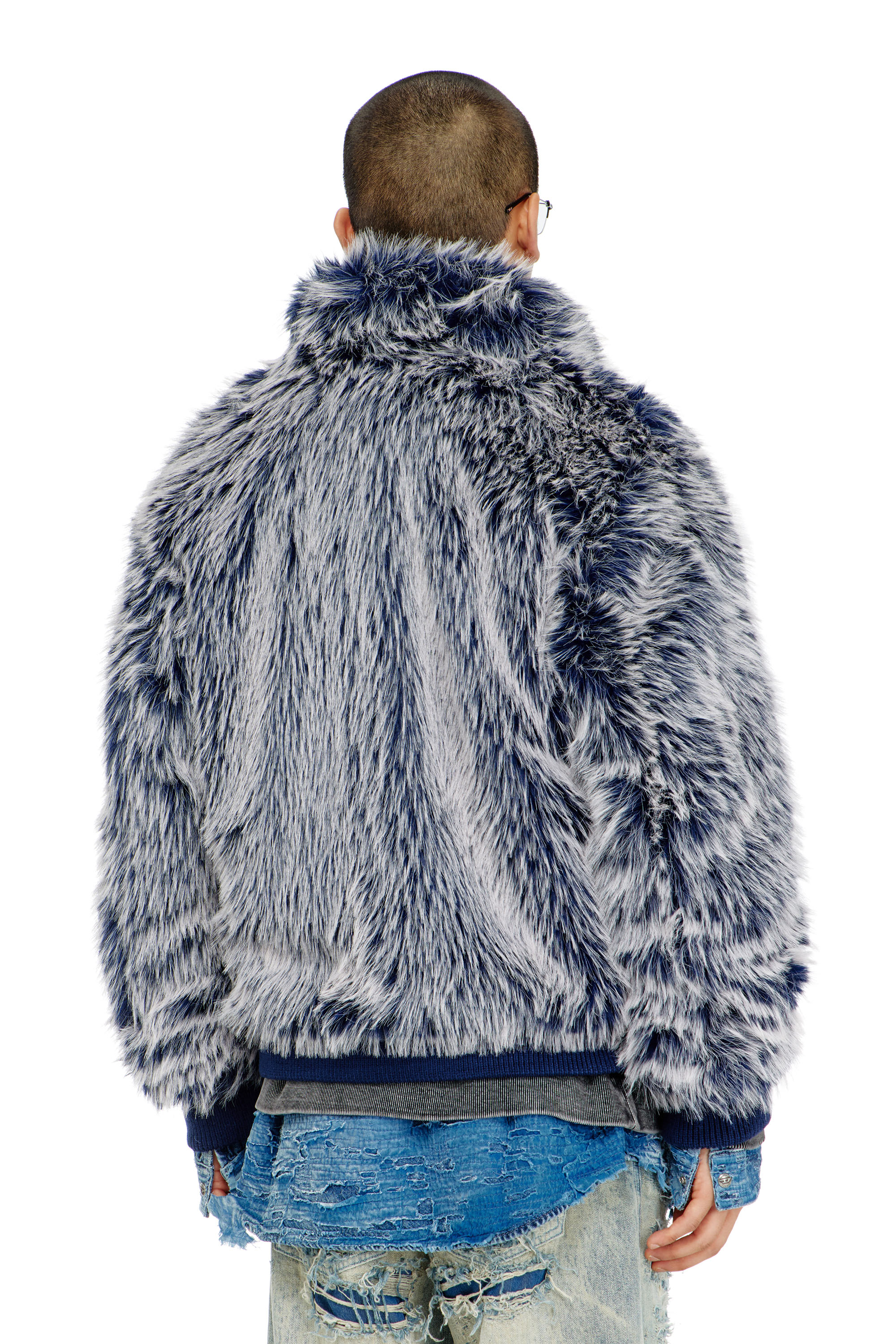 Diesel - W-VICTOR, Herren Flauschige Winterjacke in Mittelblau - 4