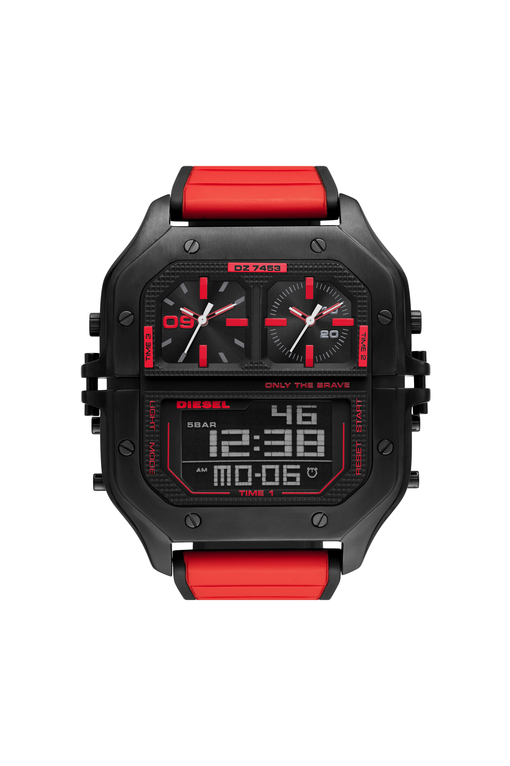 Diesel - DZ7453, Montre Clasher analogique-num&eacute;rique rouge Homme in Rouge - 1