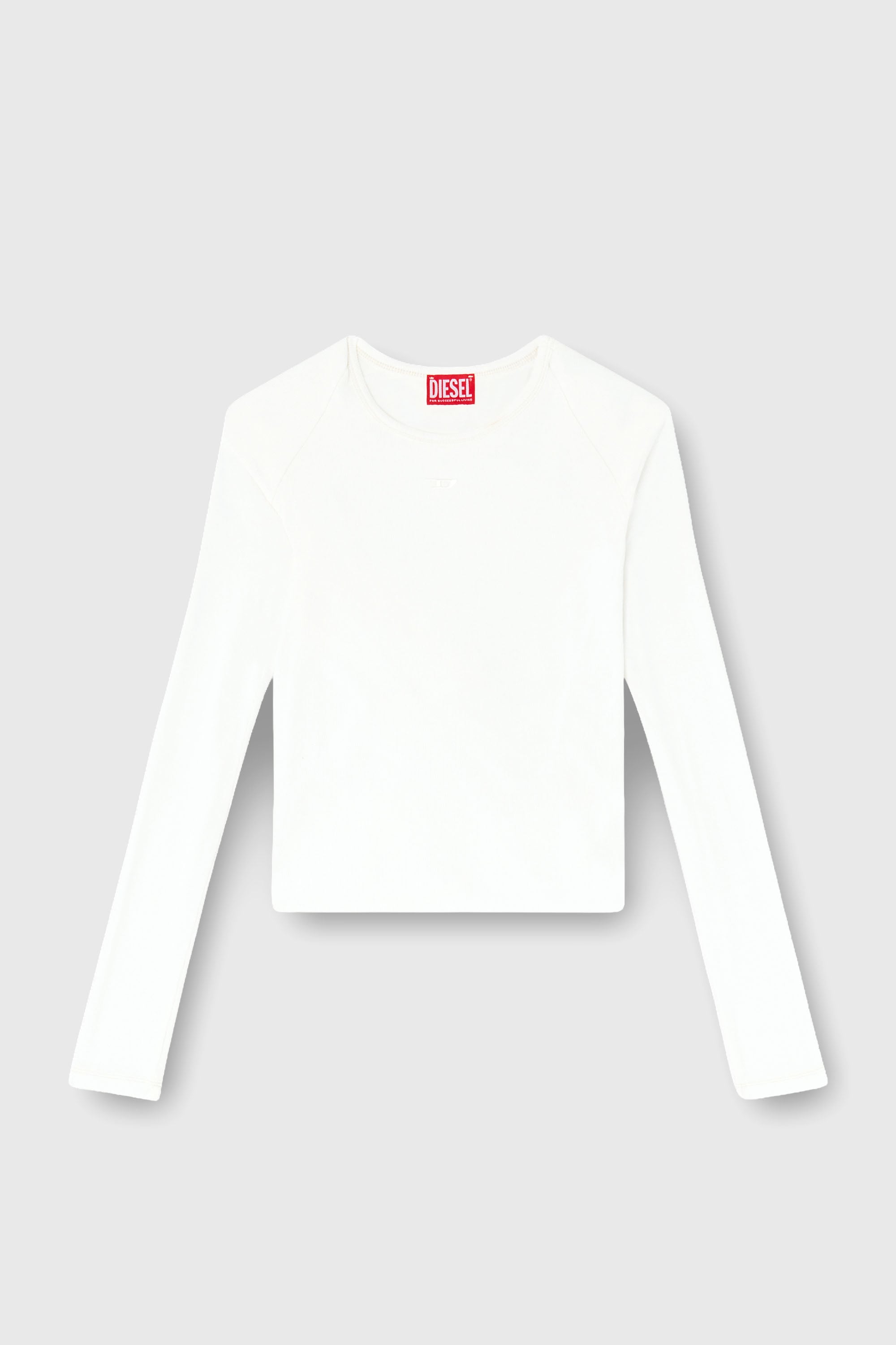 Diesel - T-ASAY-PL, T-shirt &agrave; manches longues effet pliss&eacute; en jersey double &eacute;paisseur Femme in Blanc - 2