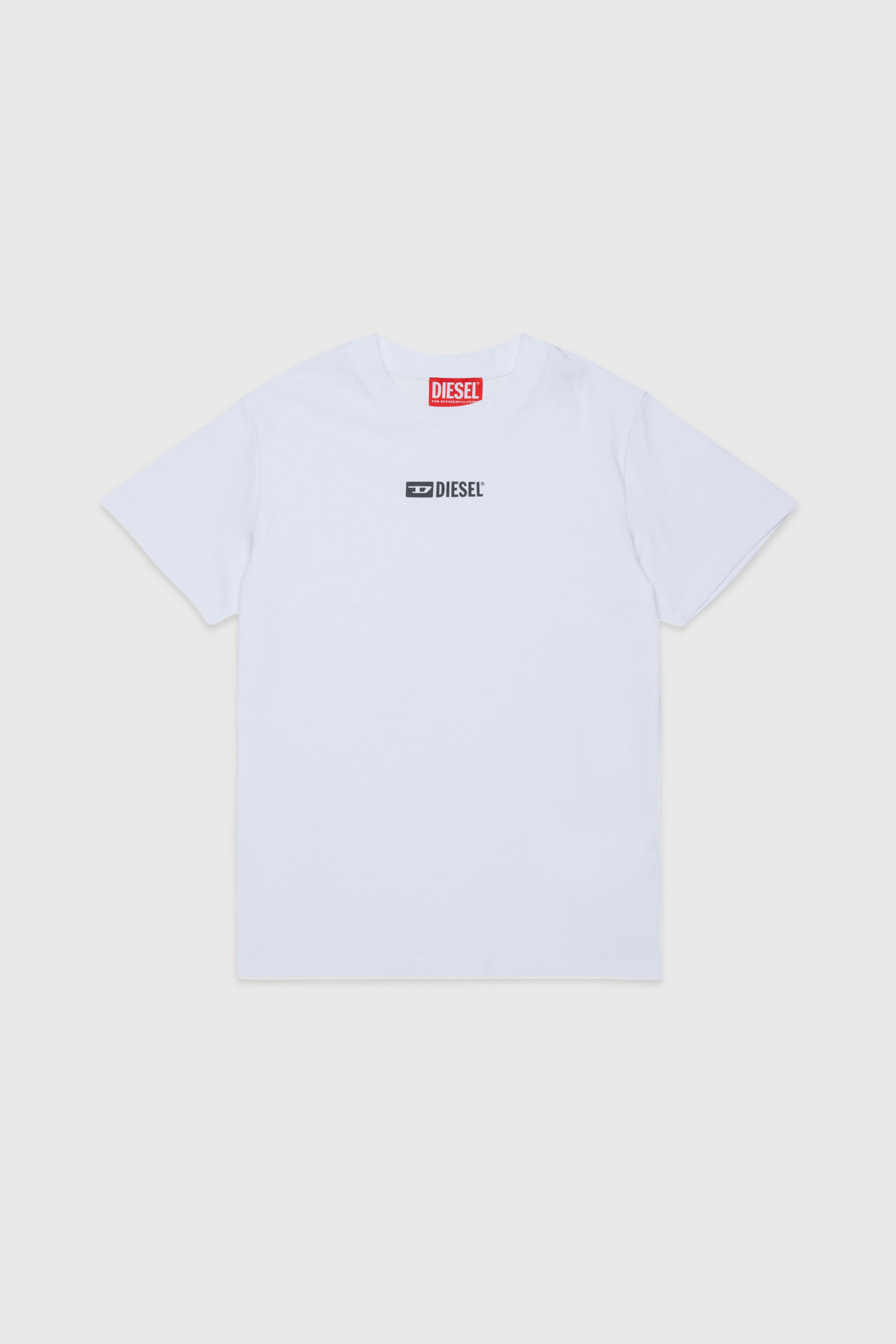 Diesel - UTTER, T-shirt en coton stretch avec logo imprim&eacute; Homme in Blanc - 1