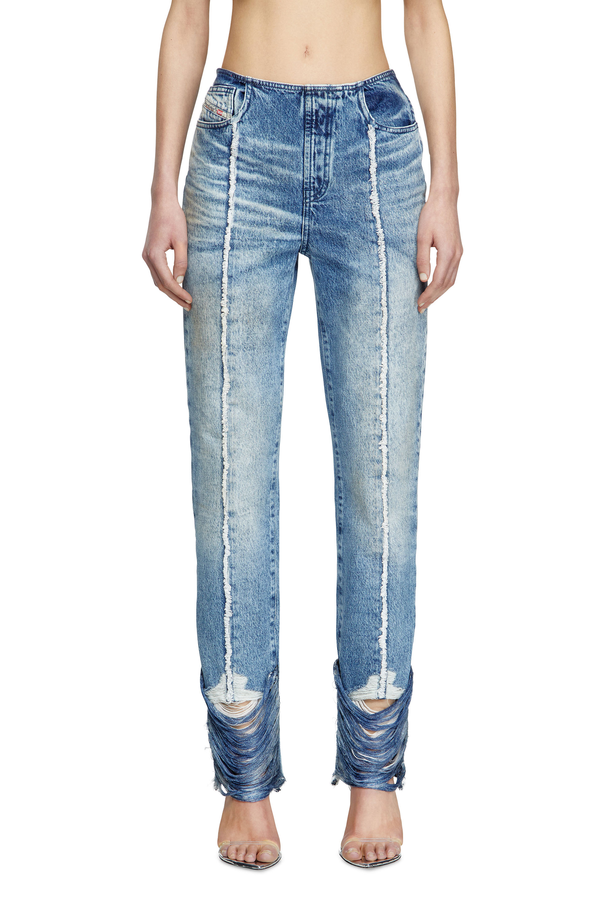 Diesel - Bootcut Jeans D-Ginna 0CMBM Femme, Bleu moyen - Image 1